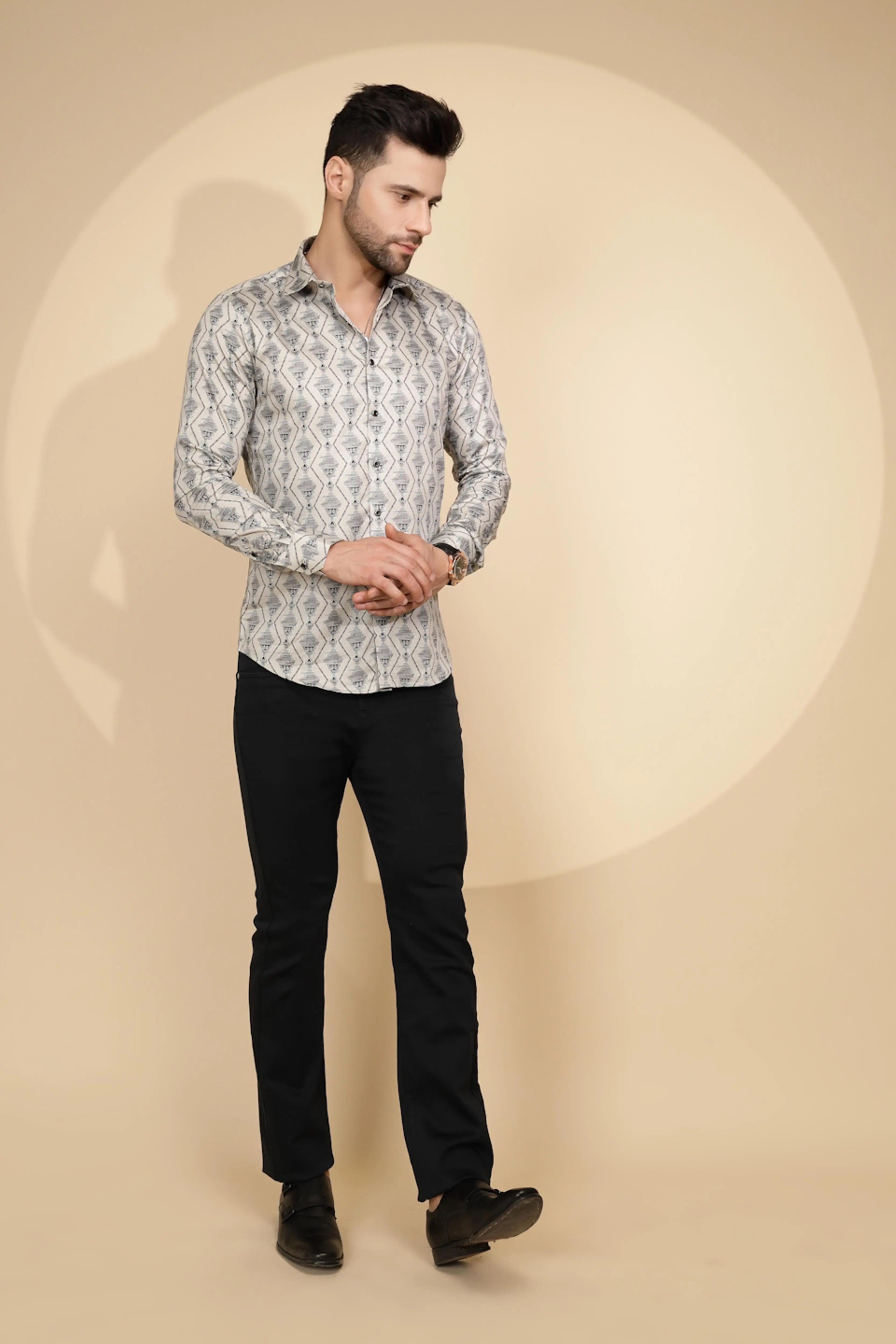 Ecru Aztec Cotton Shirt - Global Republic