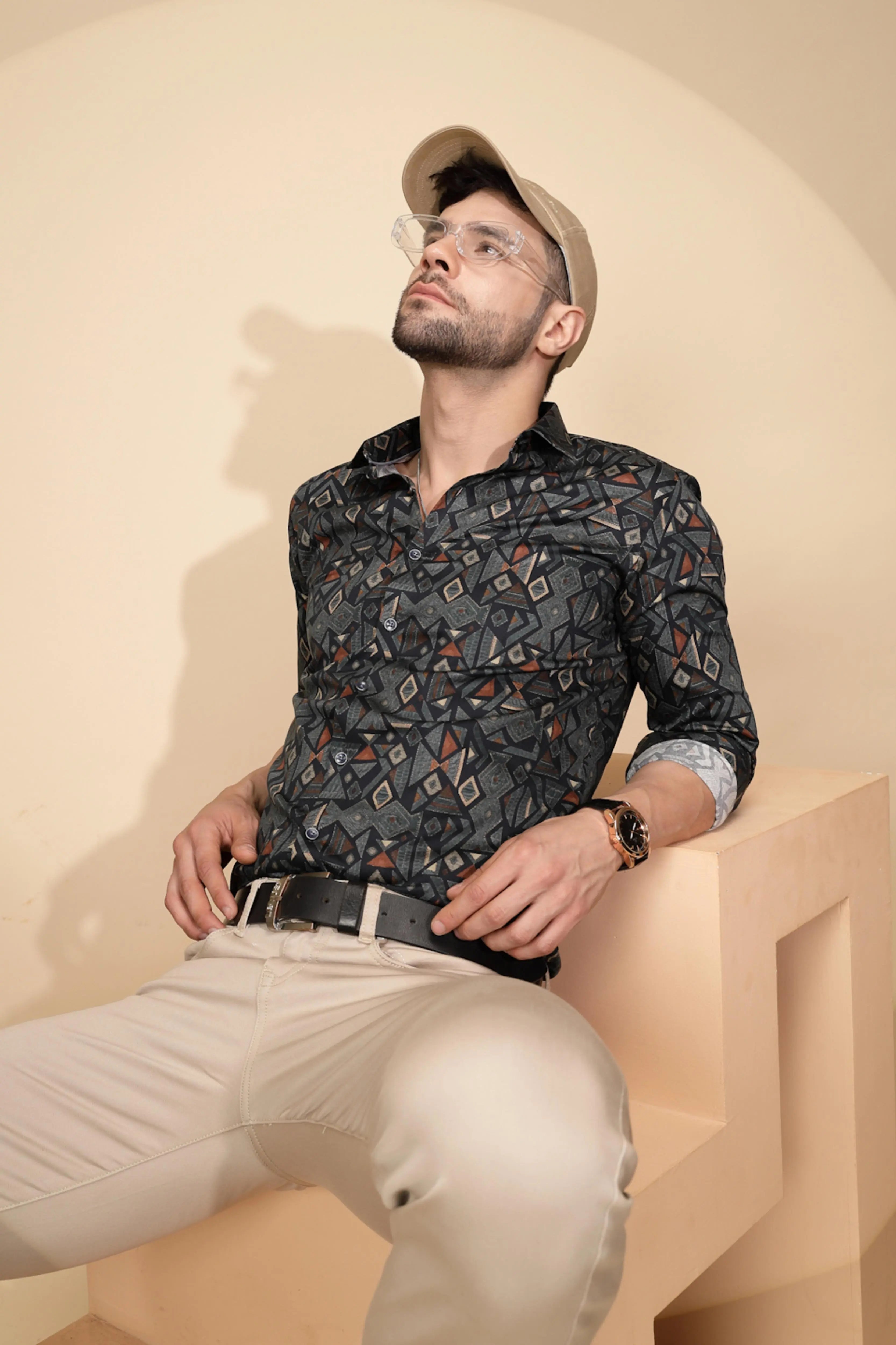 Teal Aztec Cotton Shirt - Global Republic