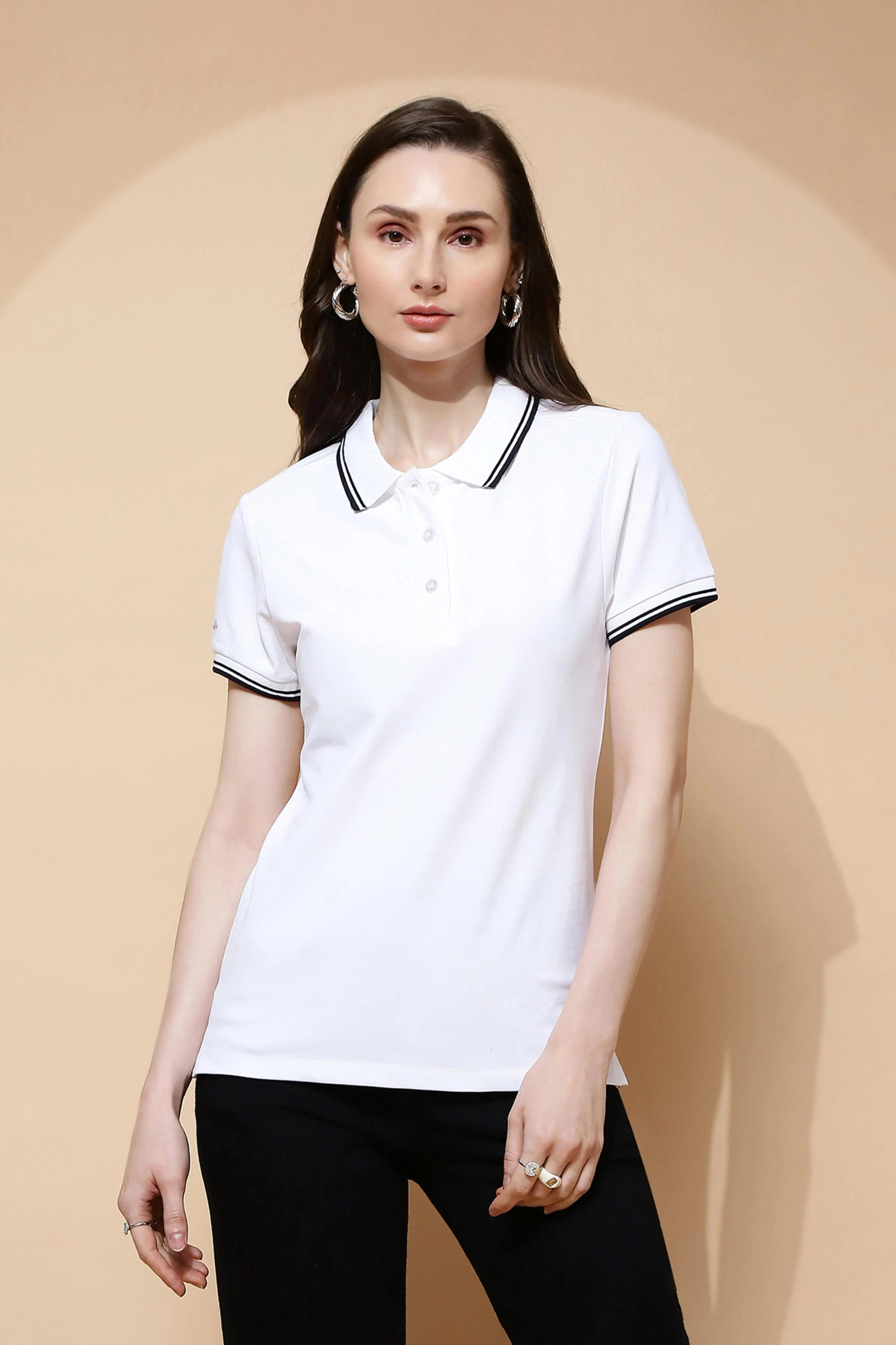 White Regular Fit Cotton T-Shirt - Global Republic