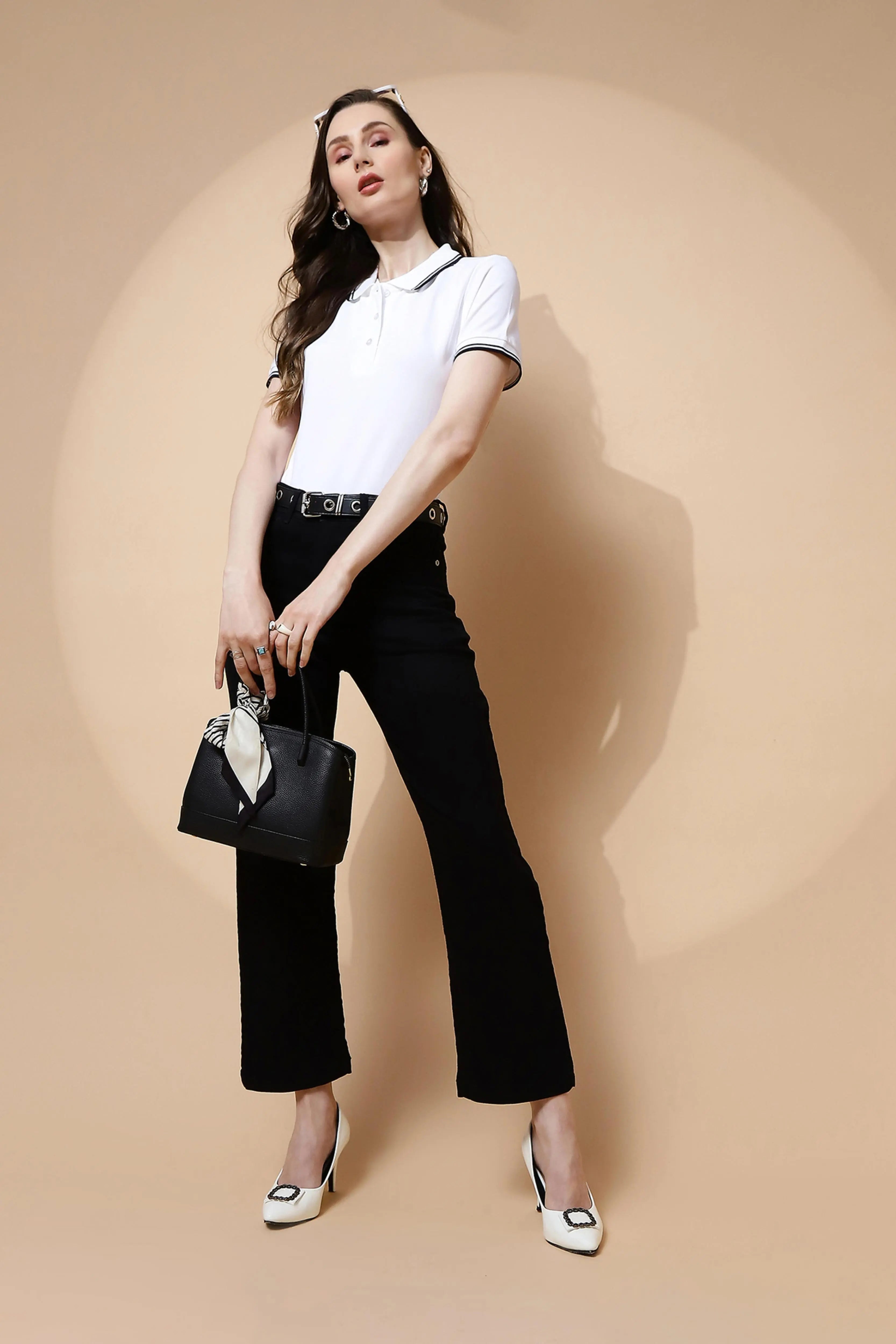 White Regular Fit Cotton T-Shirt - Global Republic