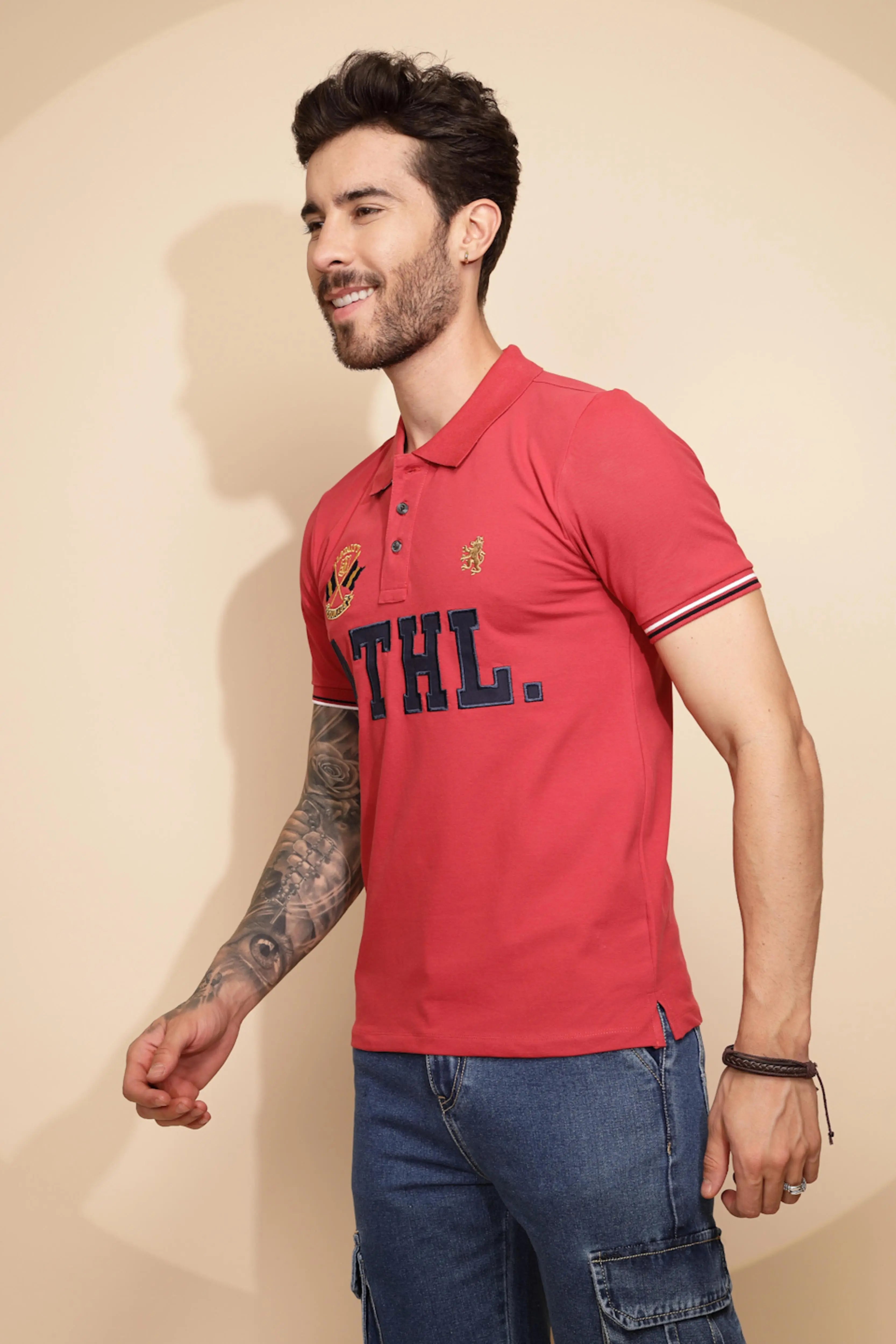 Carrot Athl Print Cotton Blend T-Shirt For Men - Global Republic