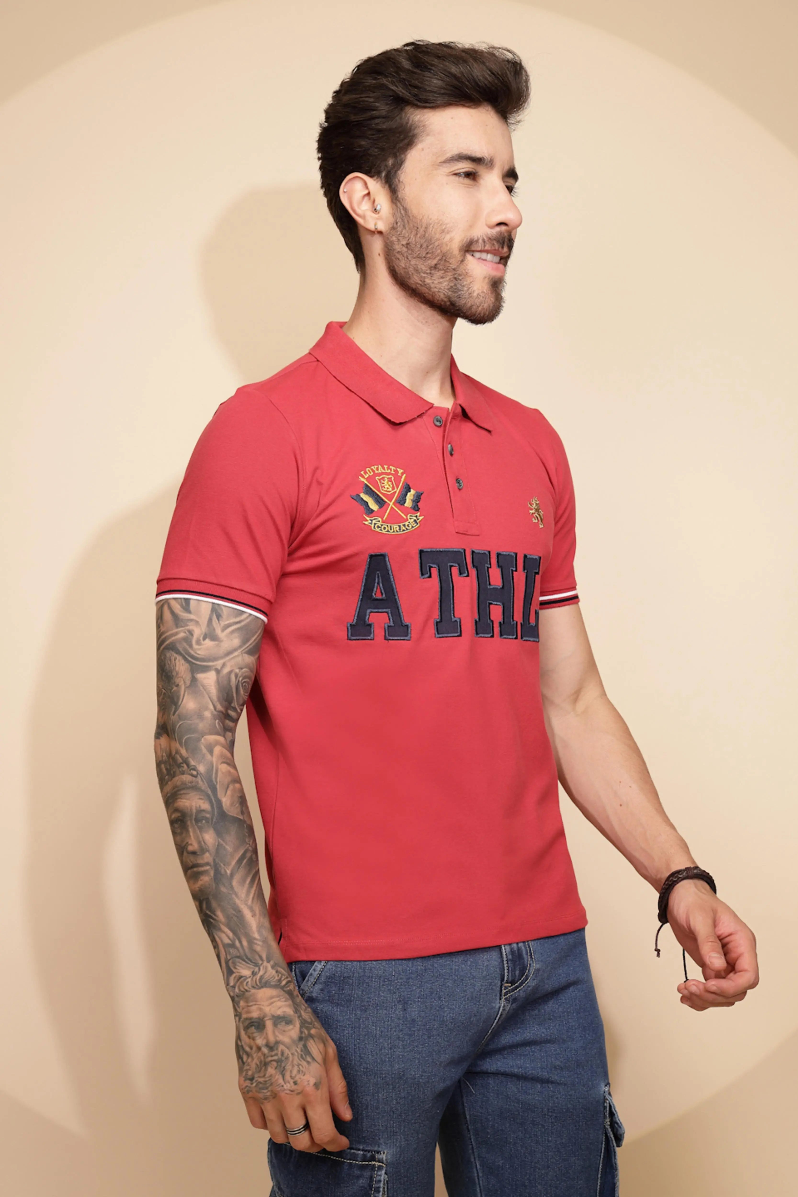 Carrot Athl Print Cotton Blend T-Shirt For Men - Global Republic
