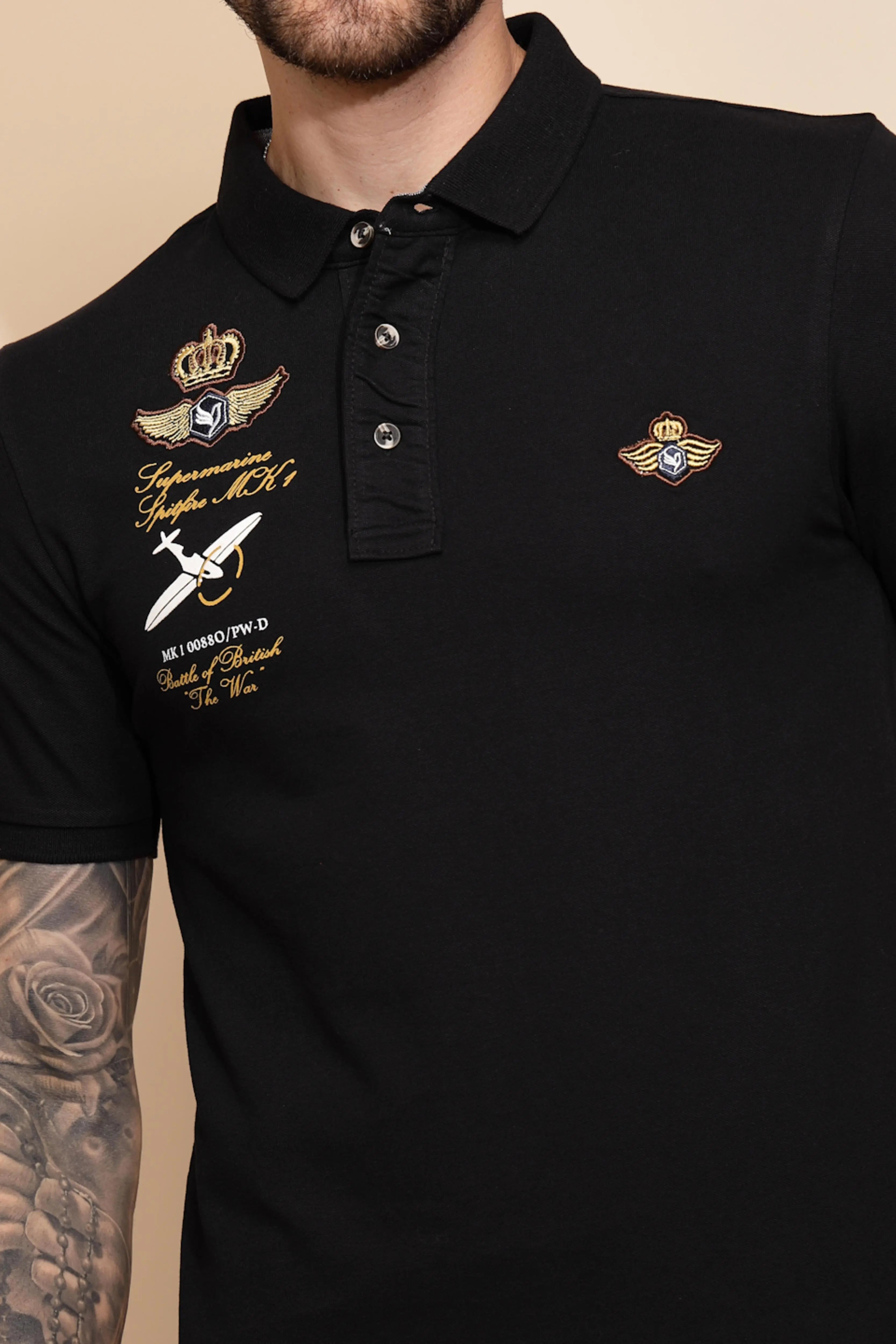 Black Cotton Blend T-Shirt - Global Republic