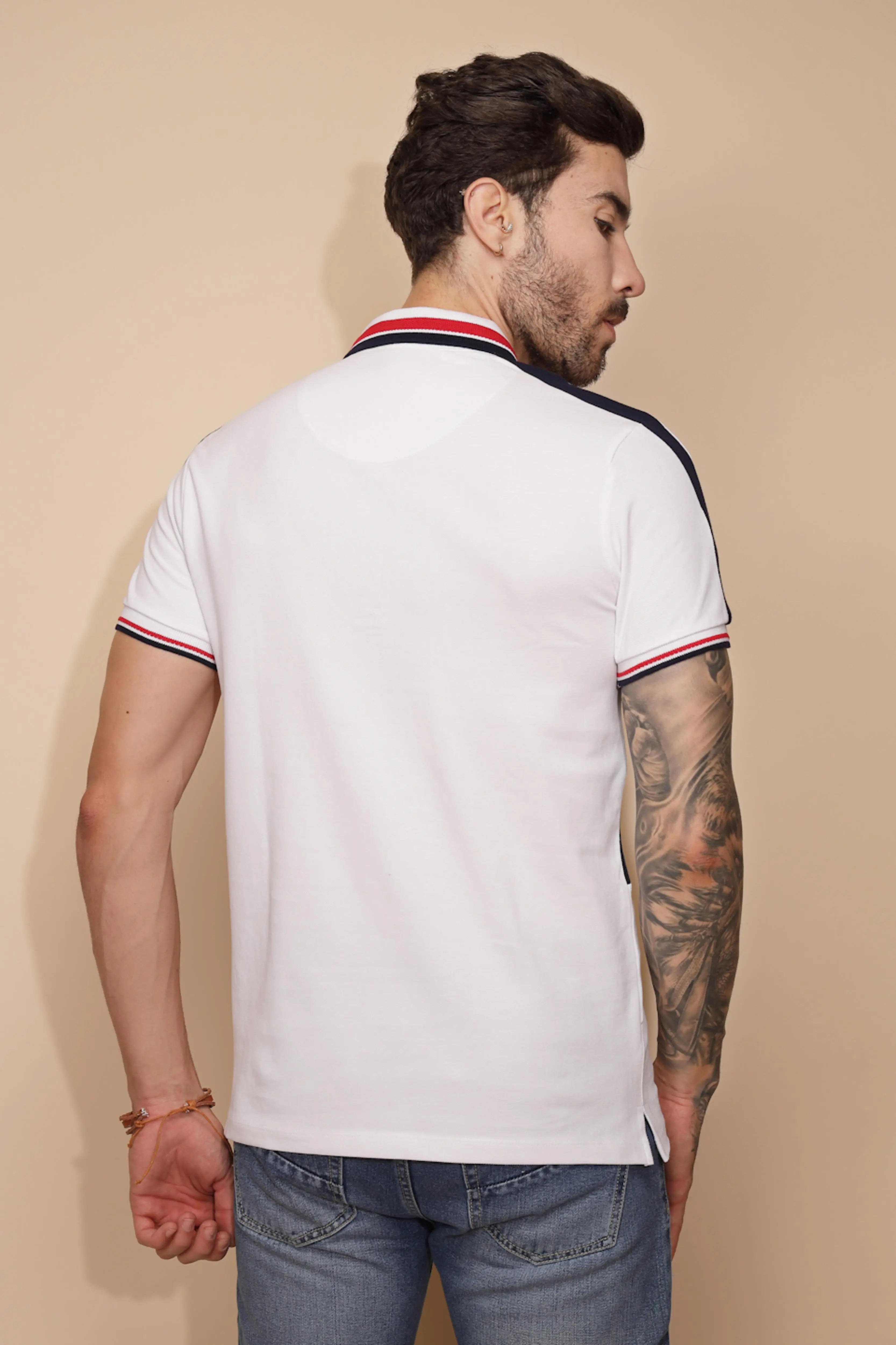 White Cotton Regular Fit T-Shirt For Men - Global Republic