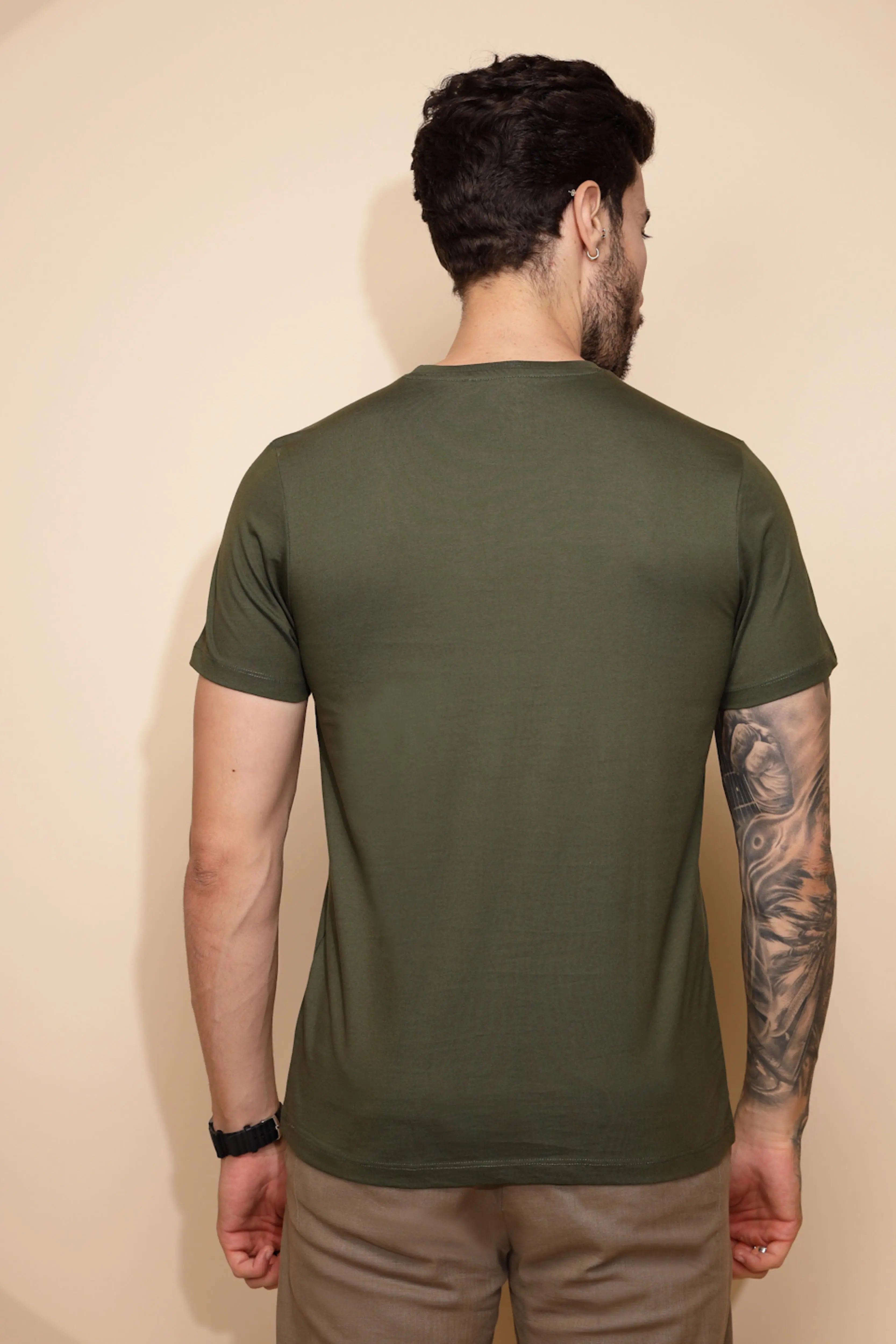 Green Cotton Regular Fit T-Shirt - Global Republic