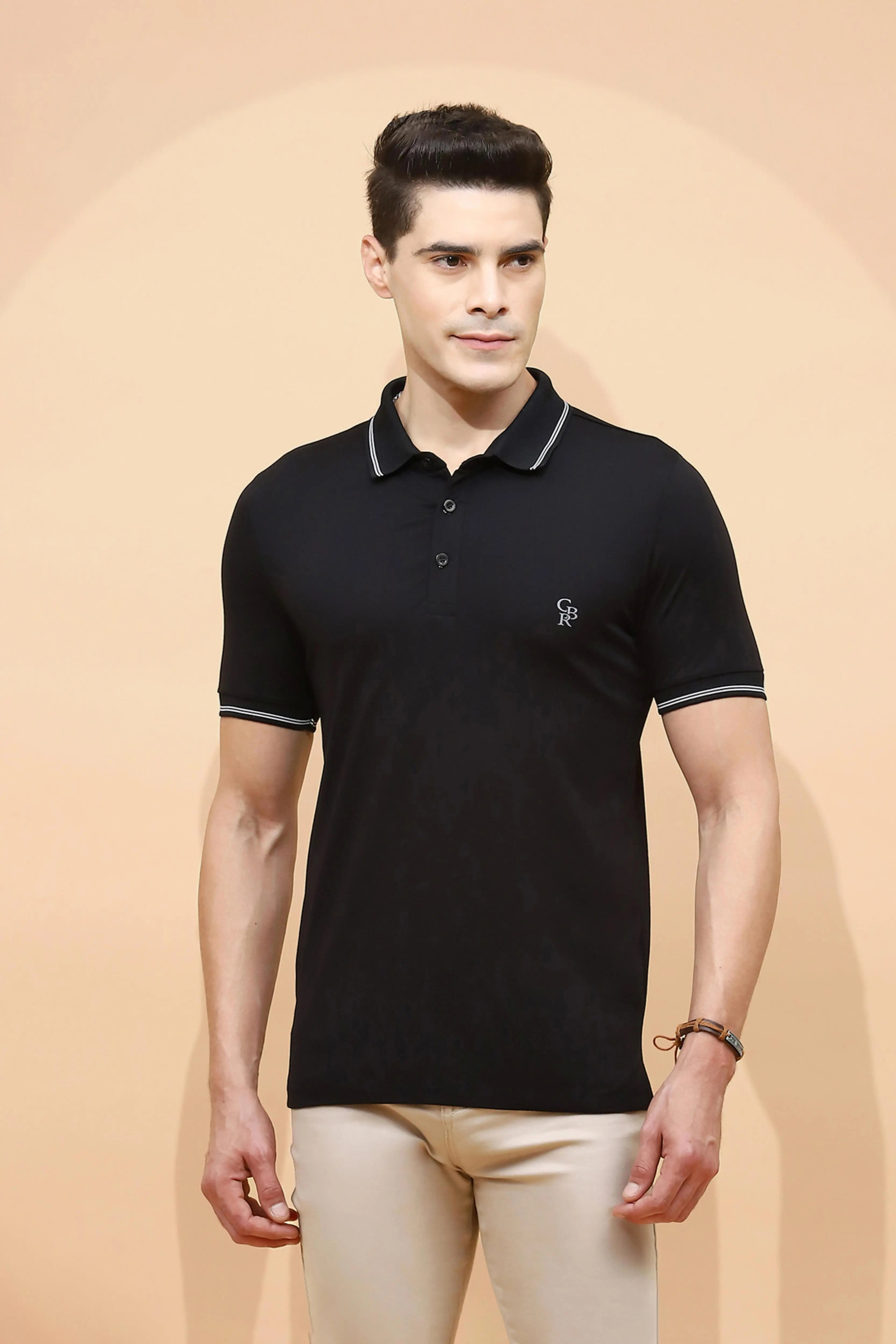 Black Viscose Blend T-Shirt - Global Republic