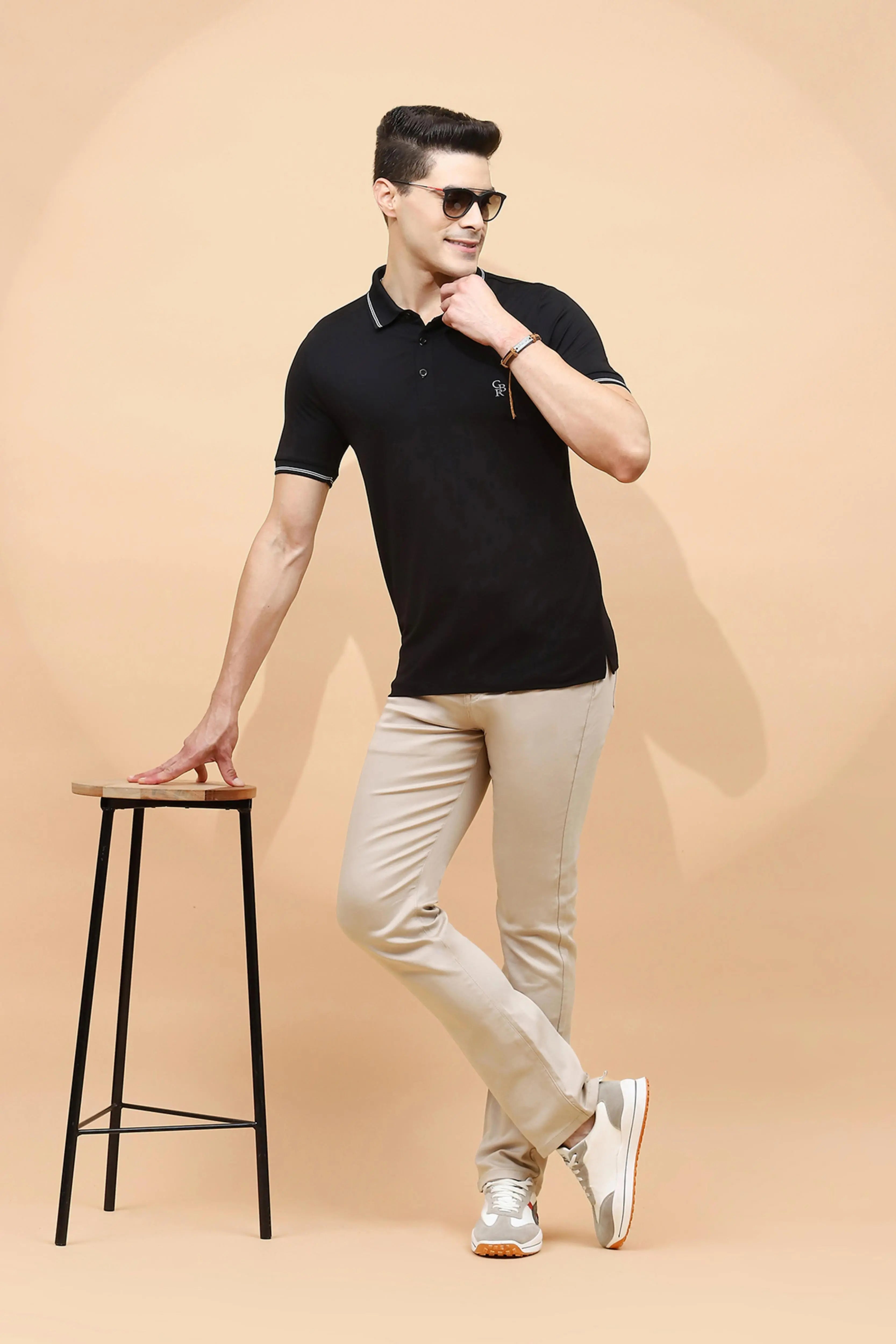 Black Viscose Blend T-Shirt - Global Republic
