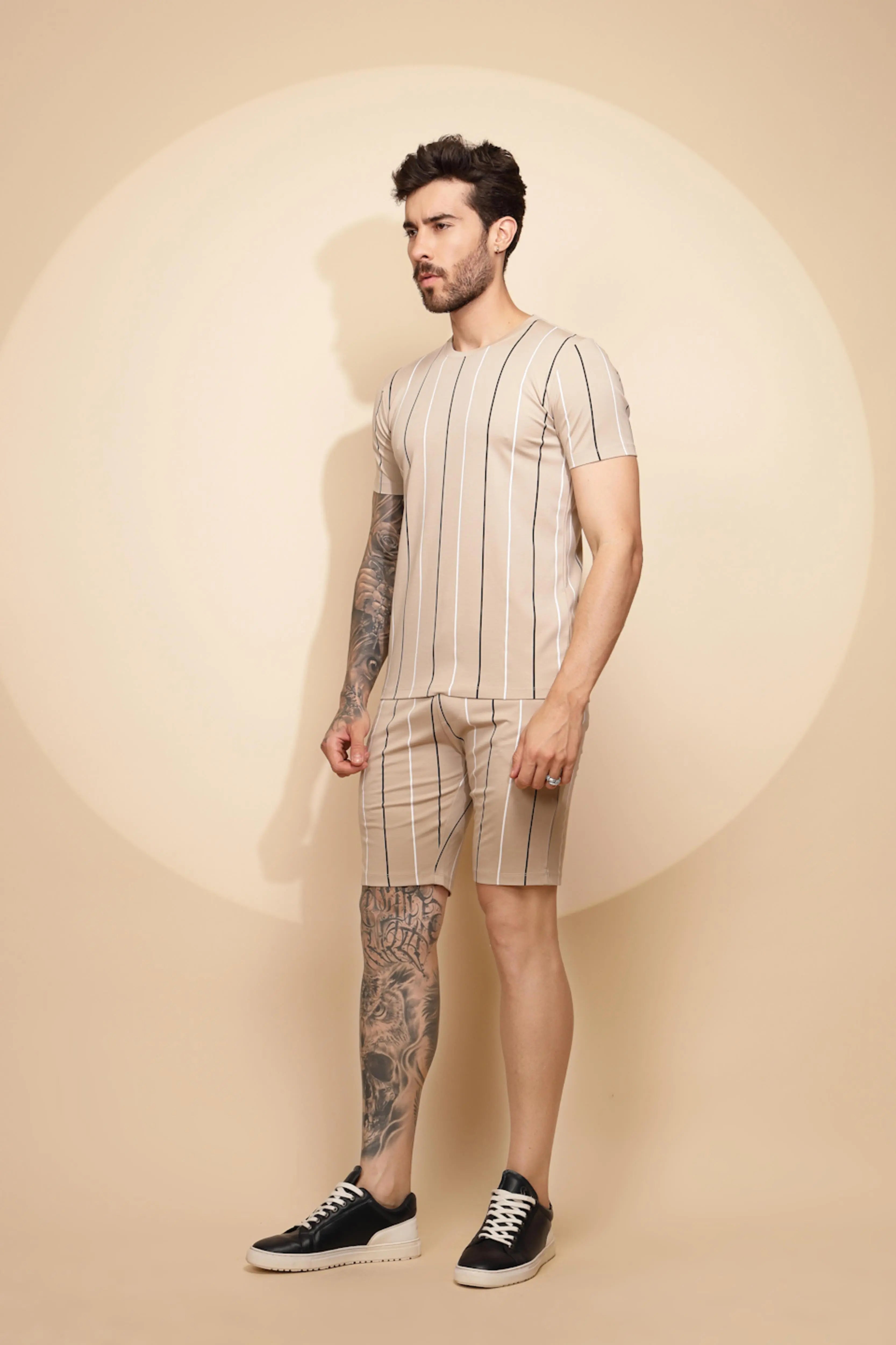 Brown Viscose Shorts Set - Global Republic