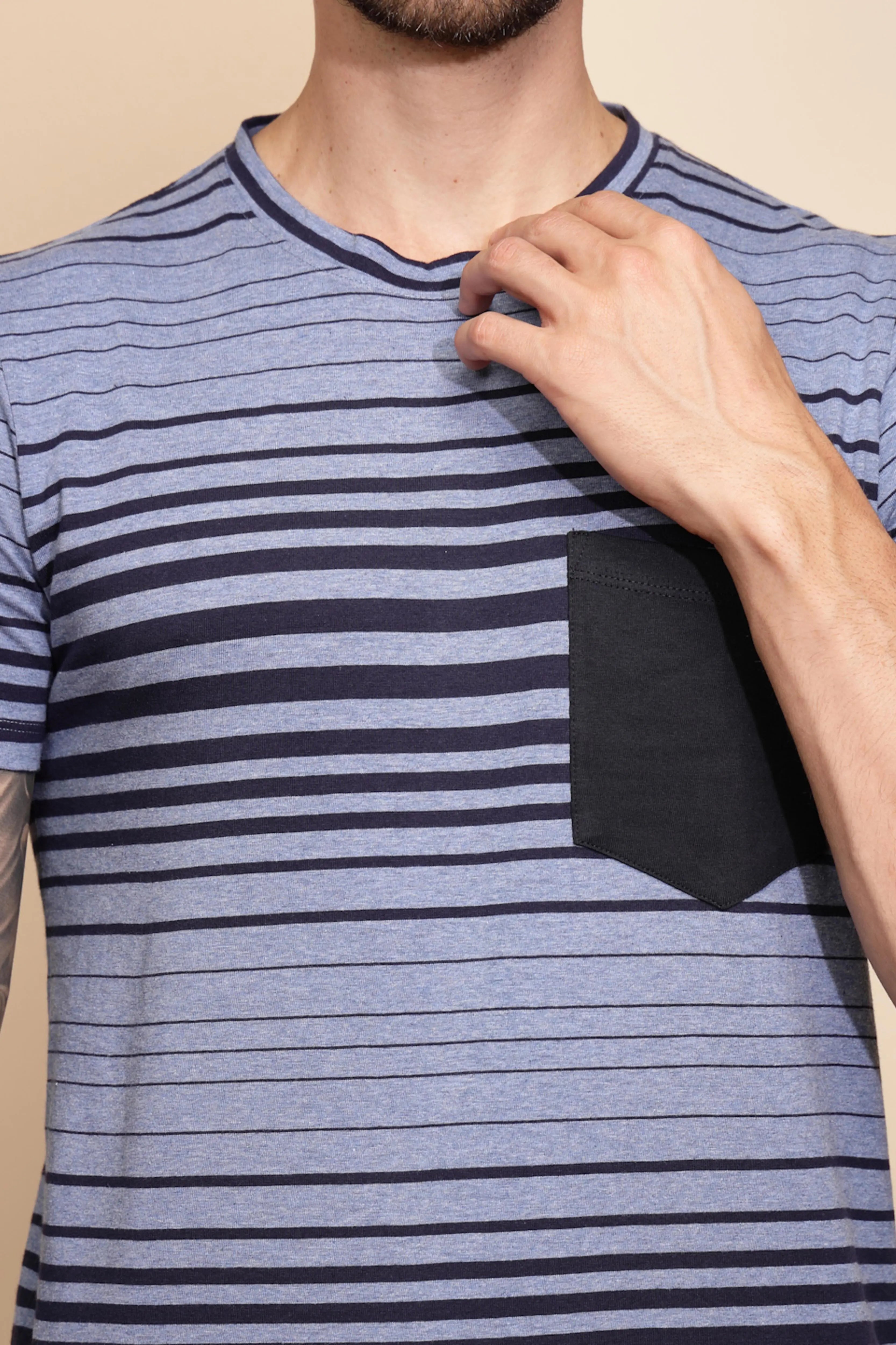 Blue Cotton Slim Fit Night Suit Set - Global Republic