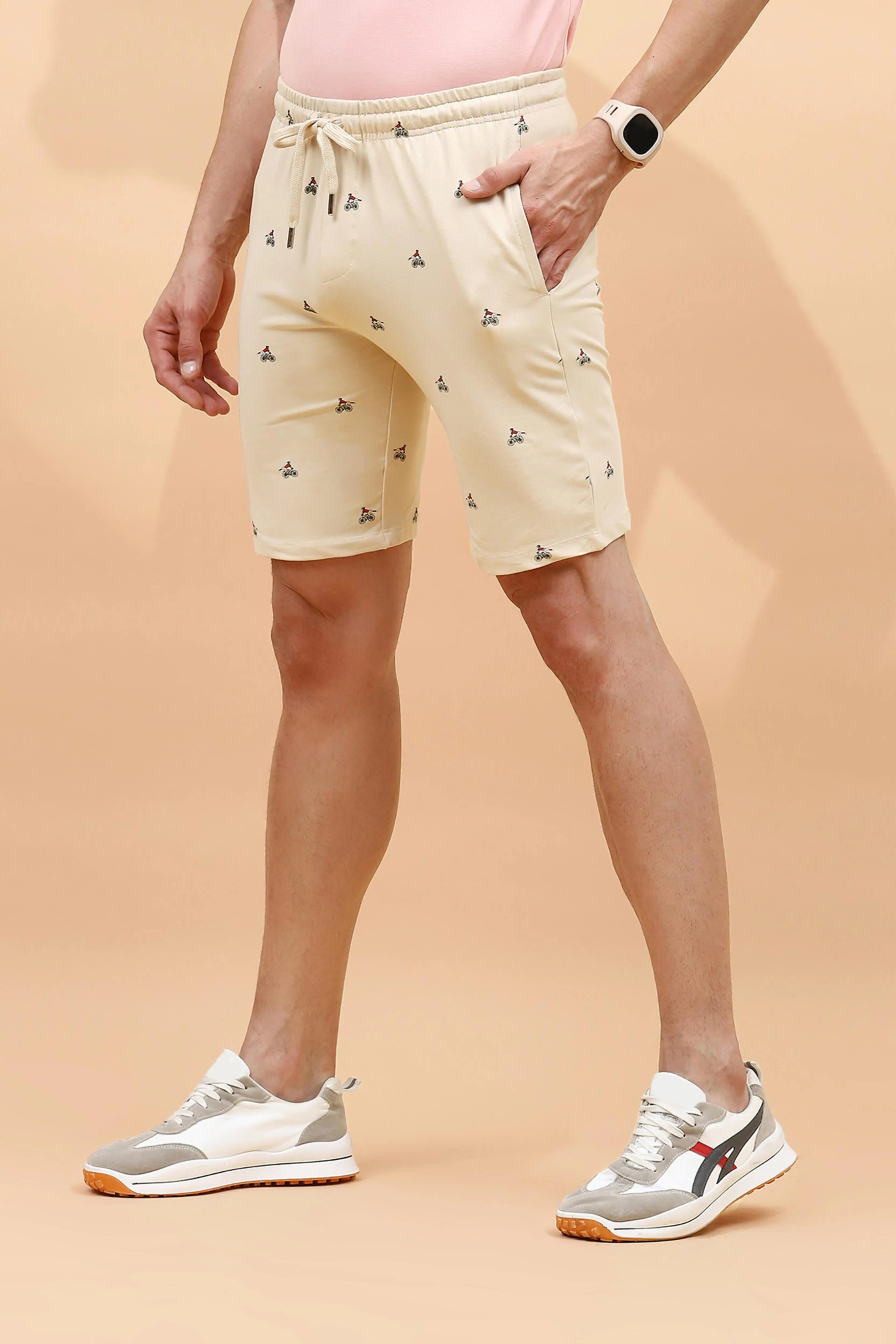 Skin Cotton Regular Fit Shorts For Men - Global Republic