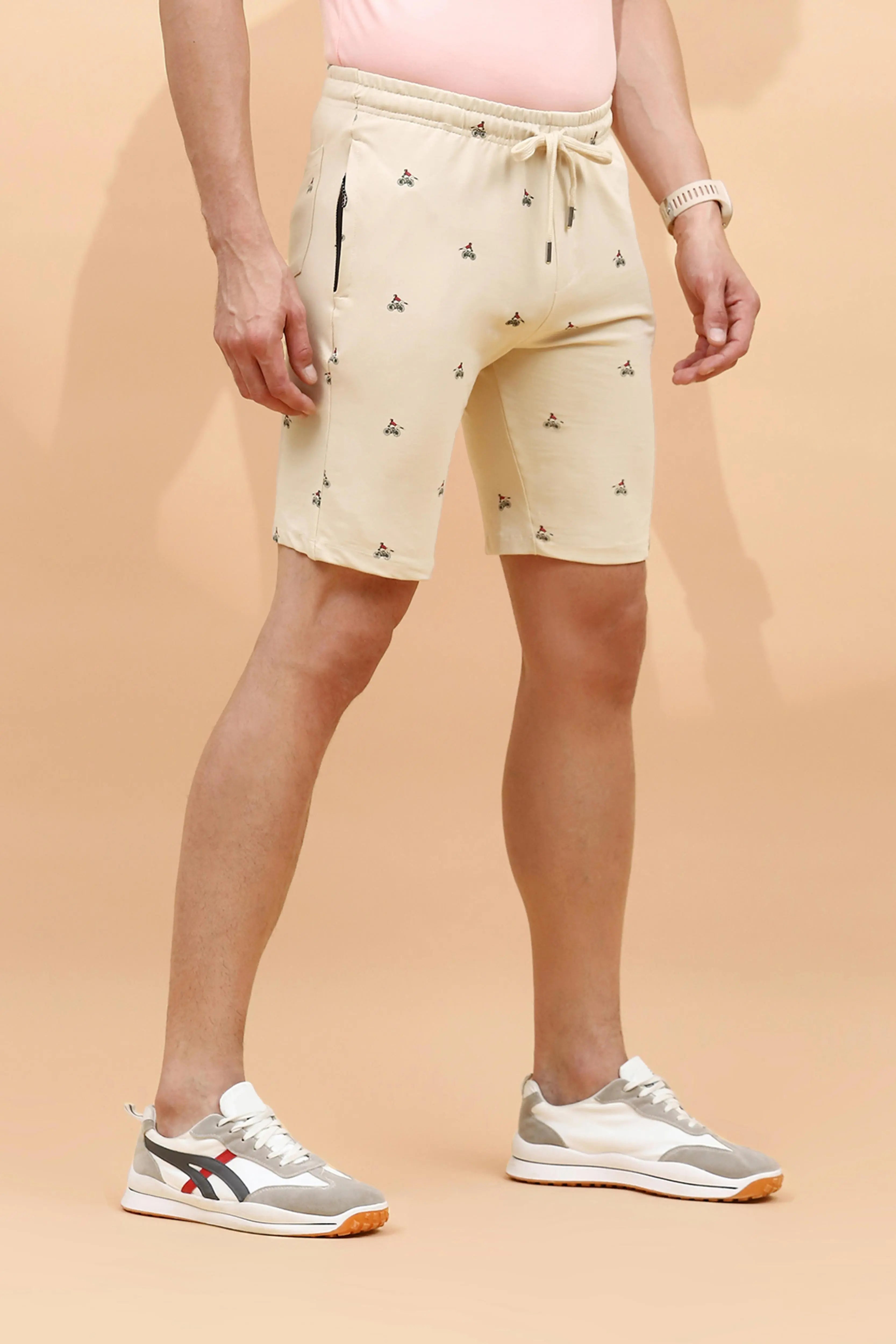 Skin Cotton Regular Fit Shorts For Men - Global Republic