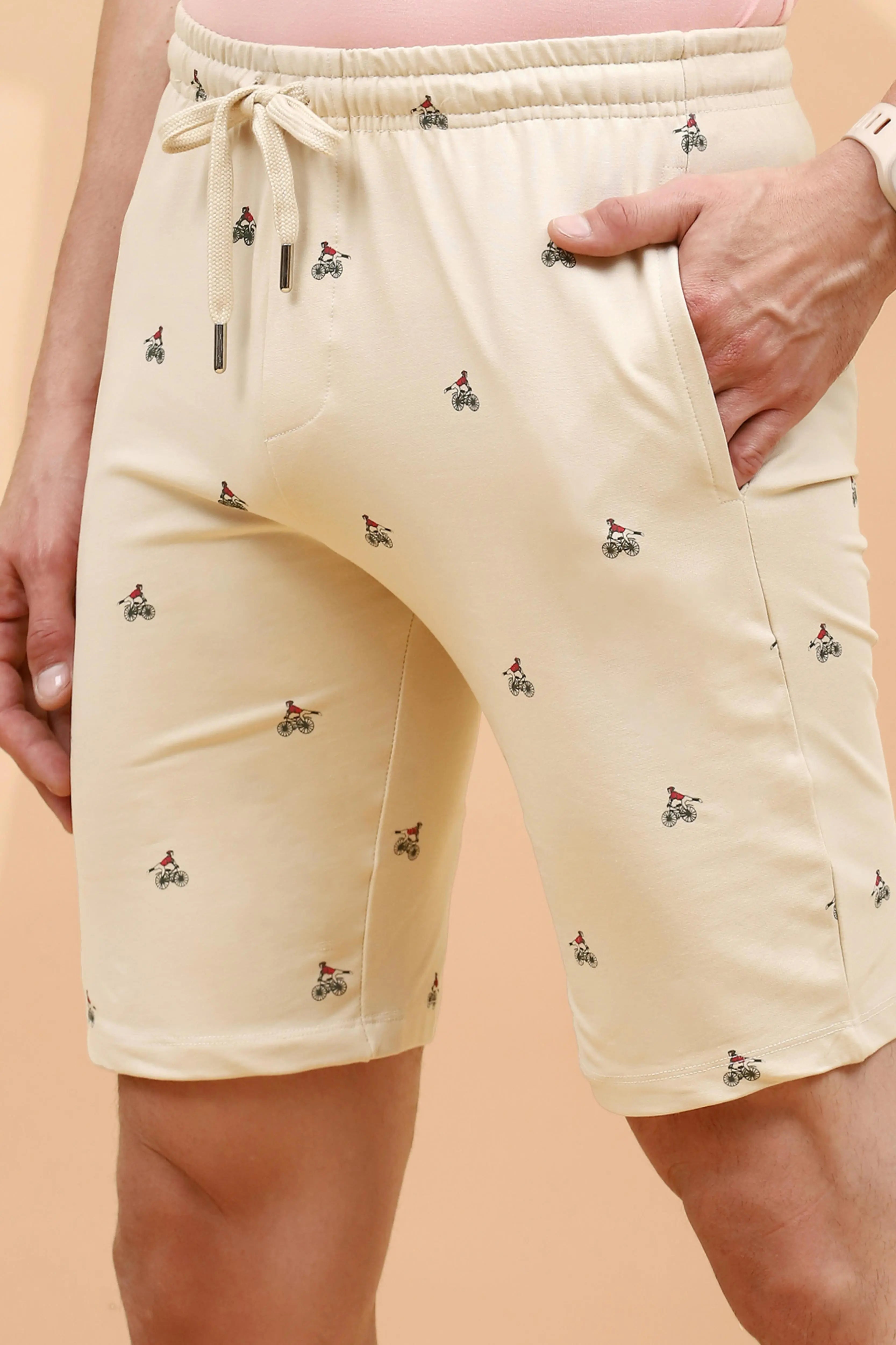 Skin Cotton Regular Fit Shorts For Men - Global Republic