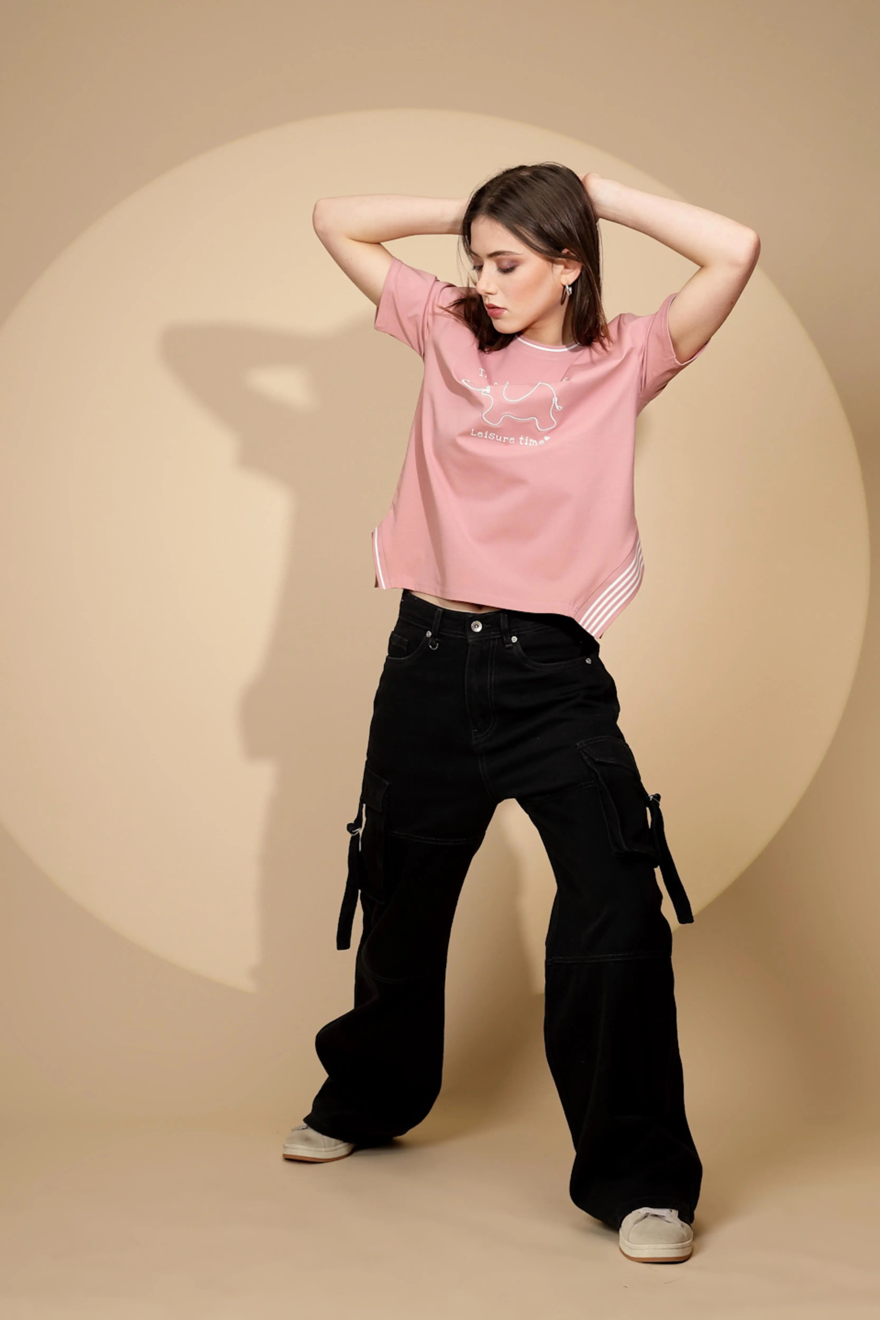 Pink Cotton Blend Graphic Top - Global Republic