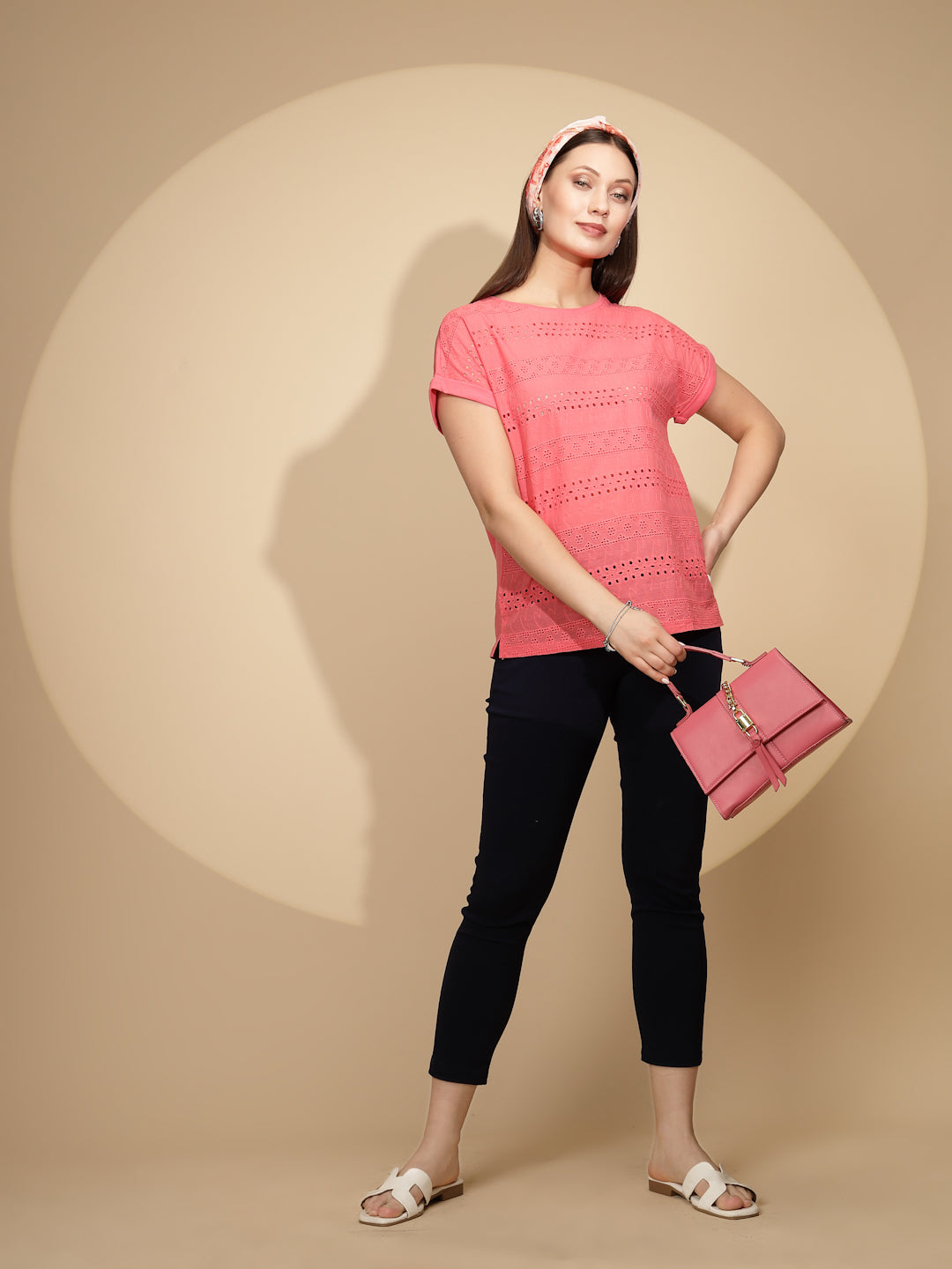 Pink Schiffili Cotton Top