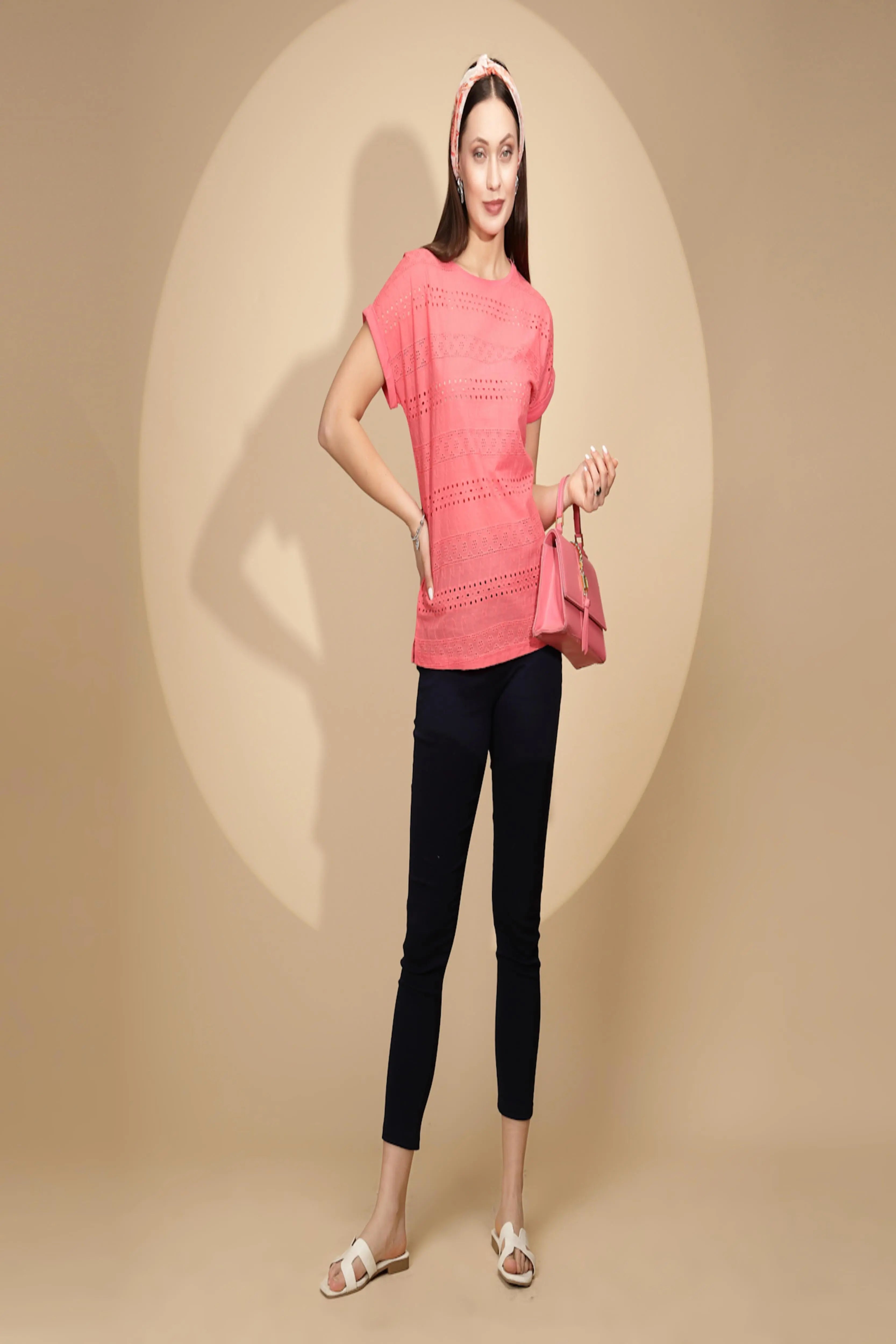 Pink Schiffili Cotton Top