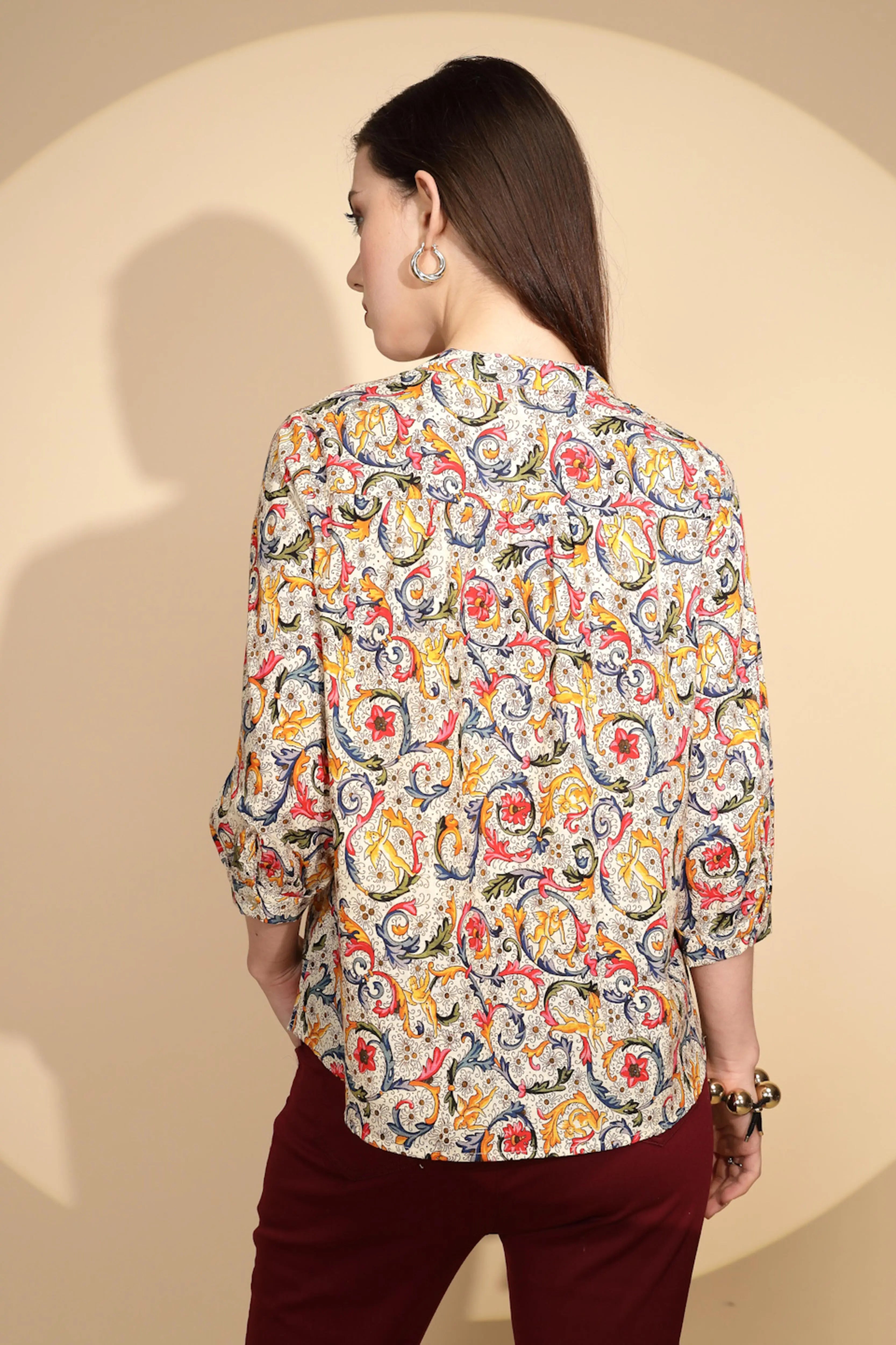 Multi Floral Print Cotton Top - Global Republic