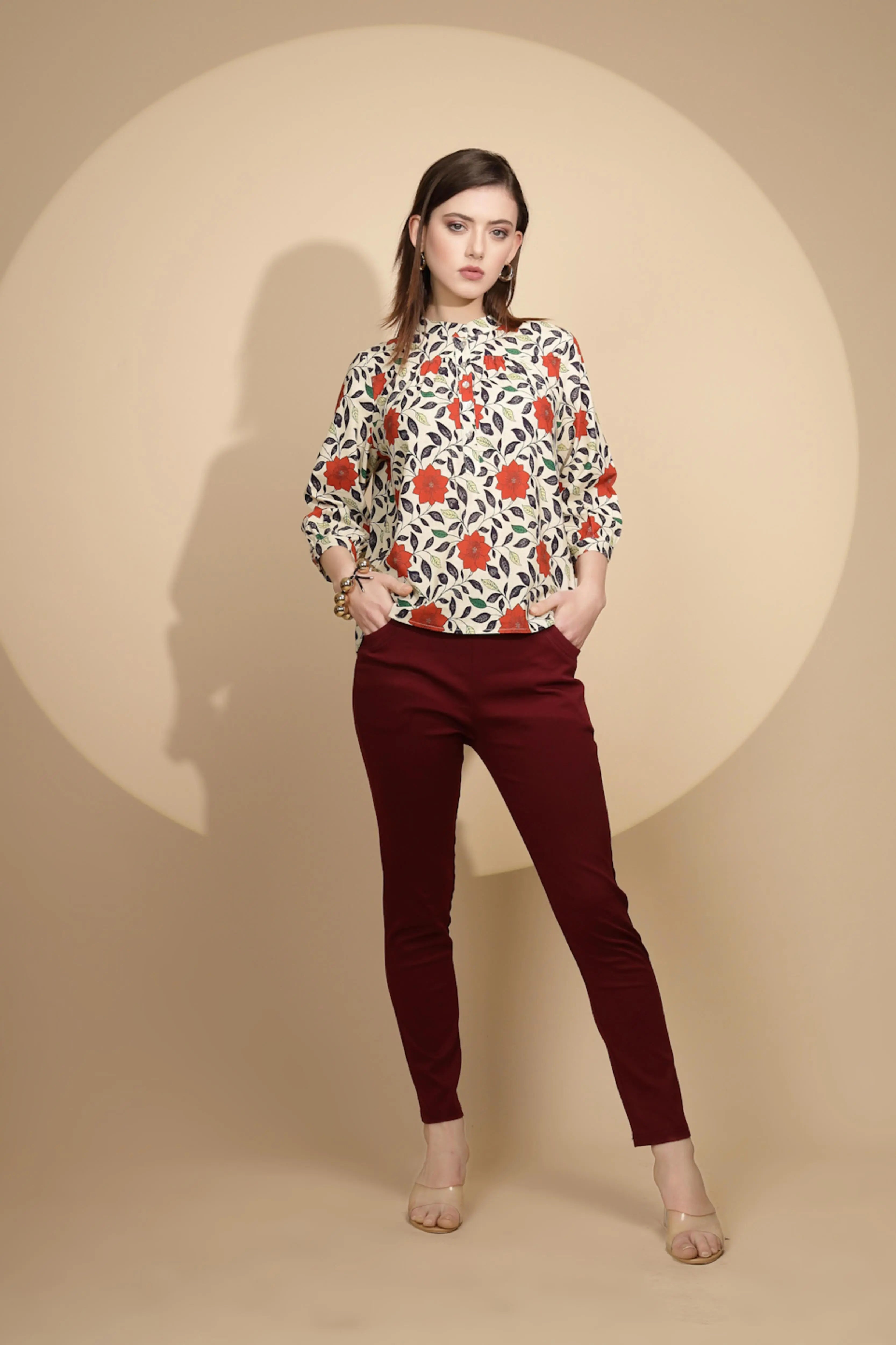 Red Floral Cotton Top - Global Republic