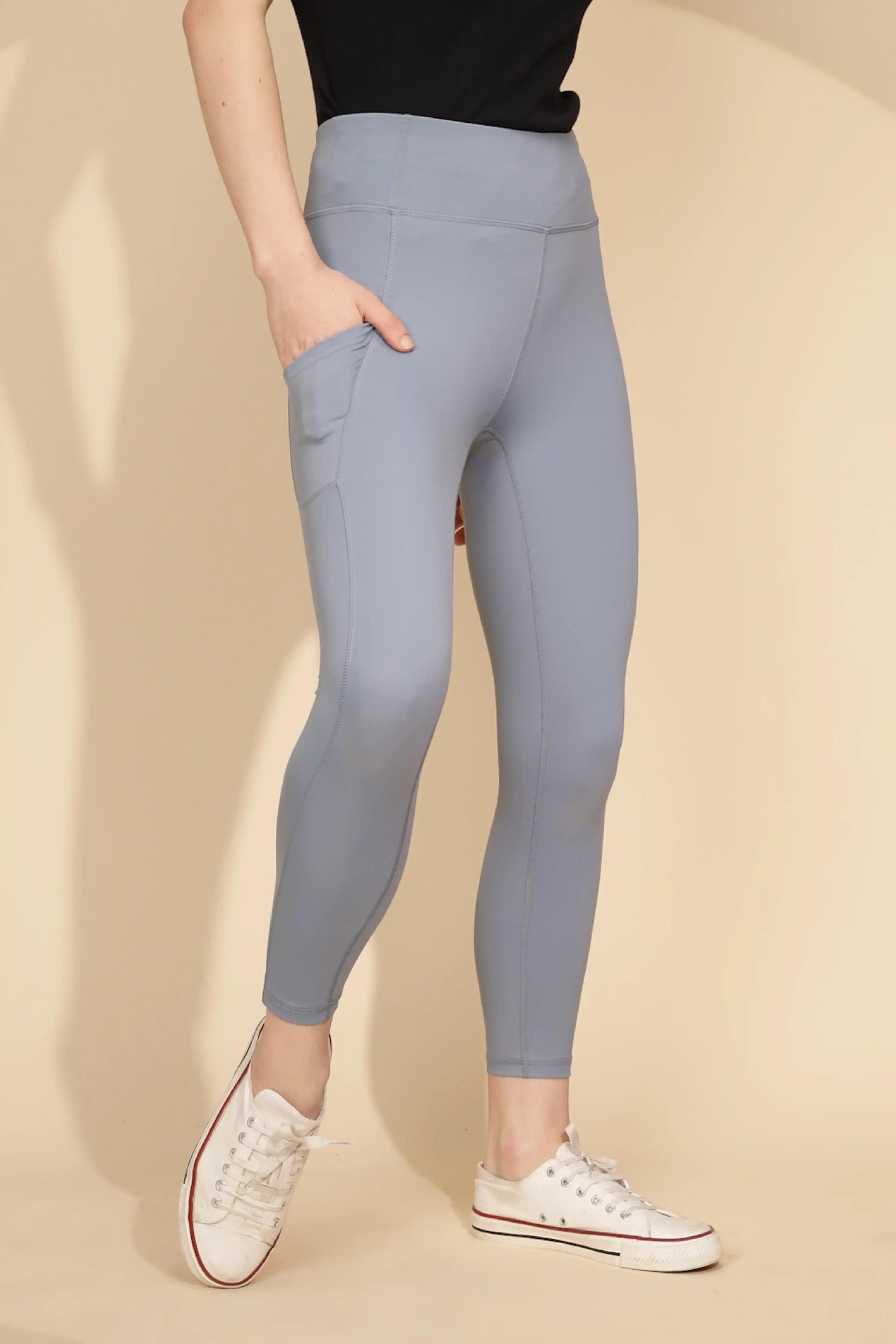 Grey cotton Skinny Fit Legging