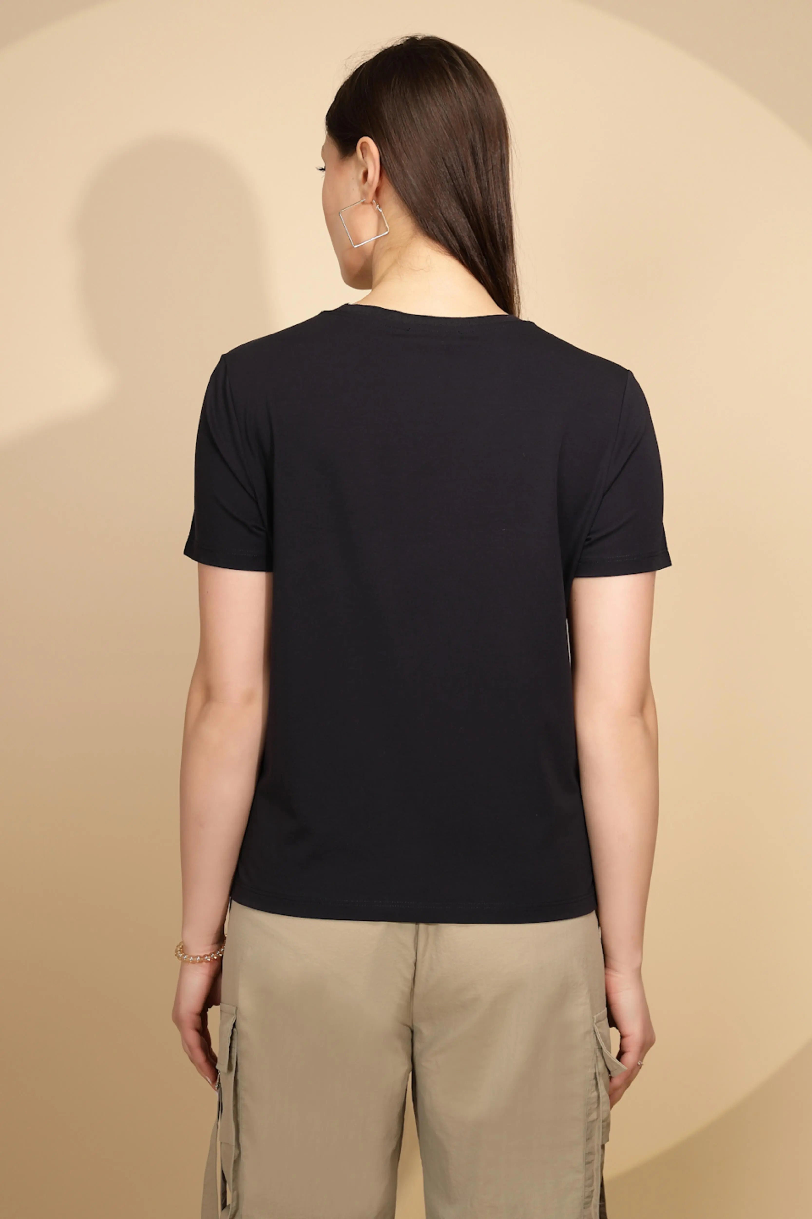 Navy Regular Fit Cotton Blend Top - Global Republic
