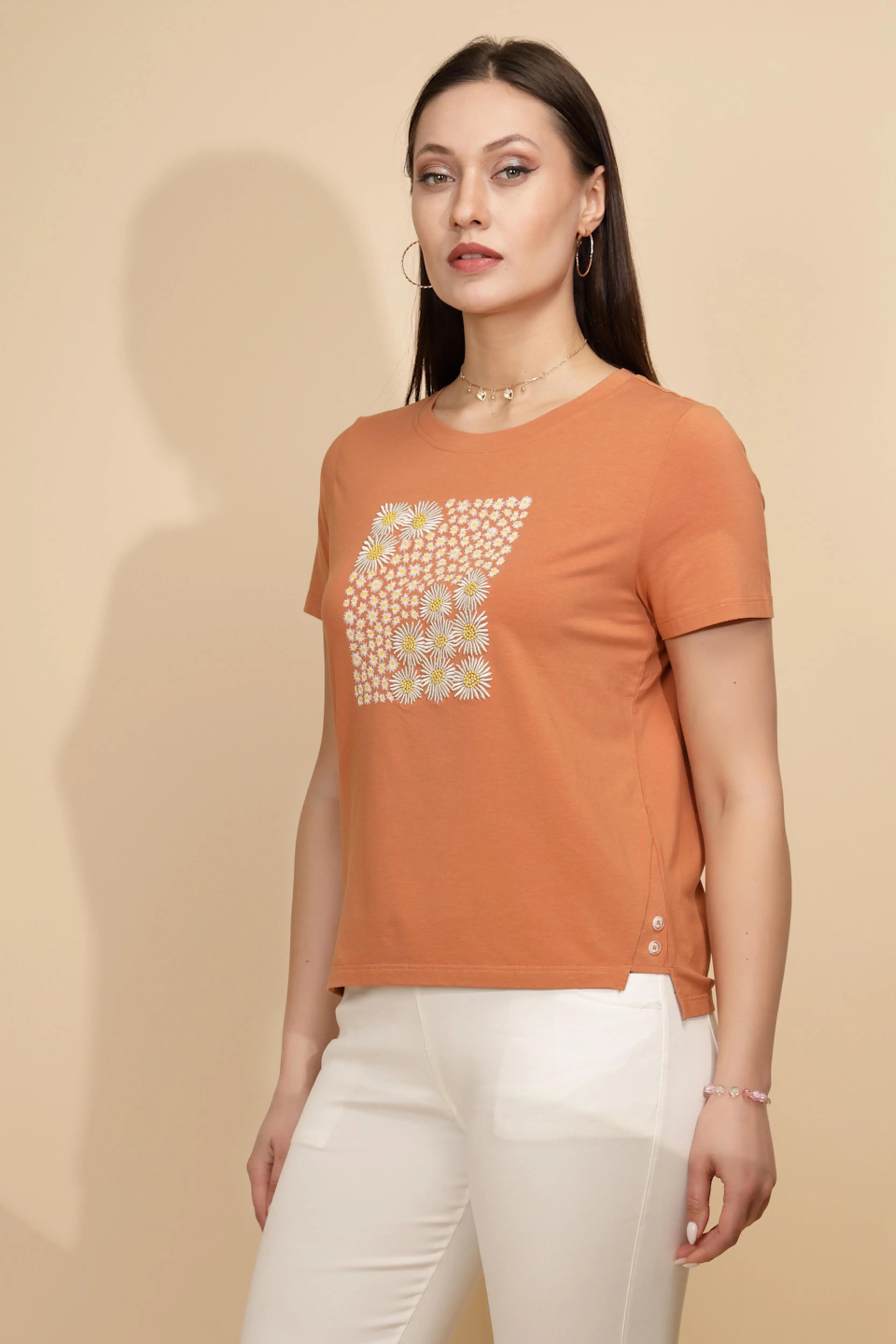 Orange Cotton Regular Fit Top - Global Republic