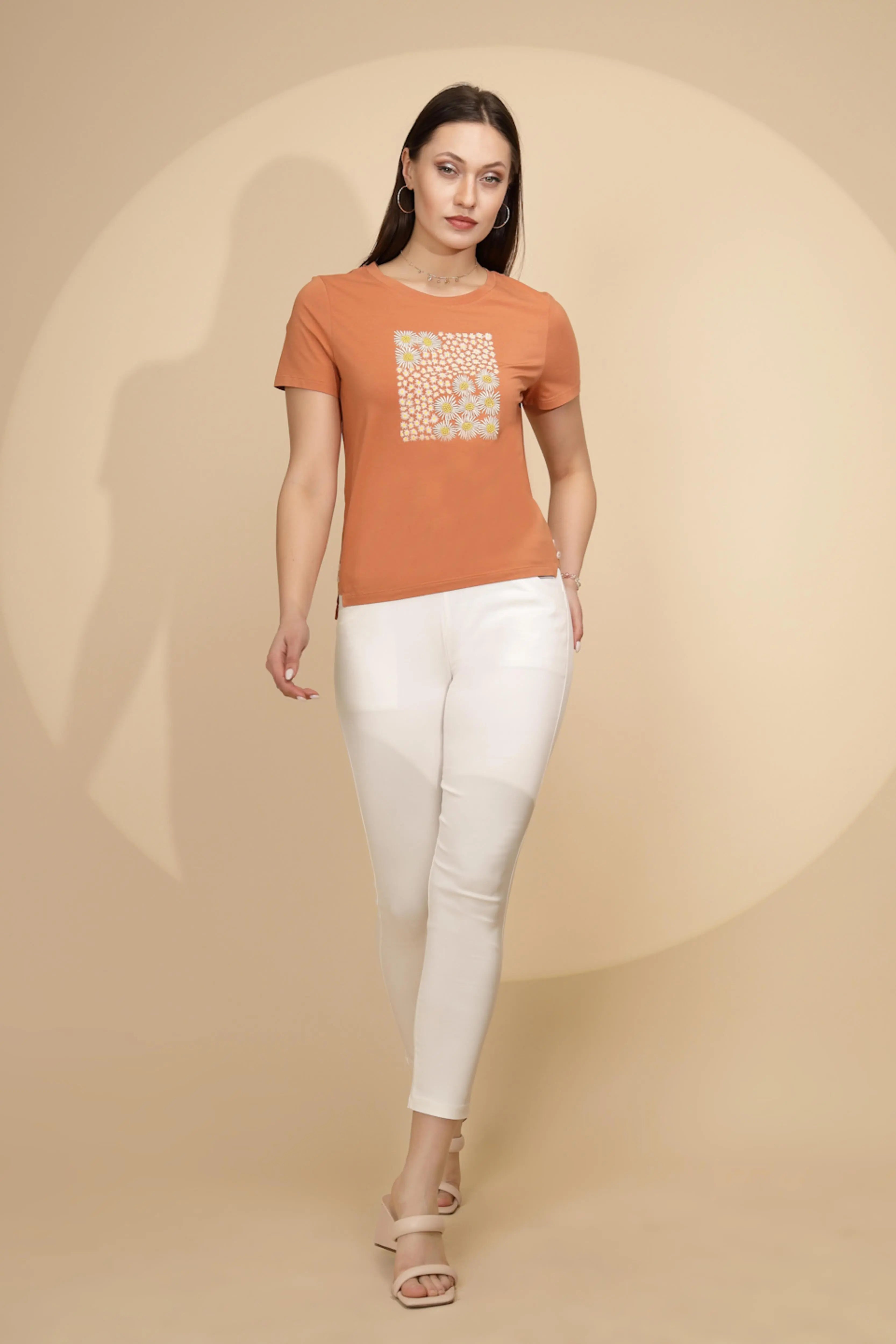 Orange Cotton Regular Fit Top - Global Republic