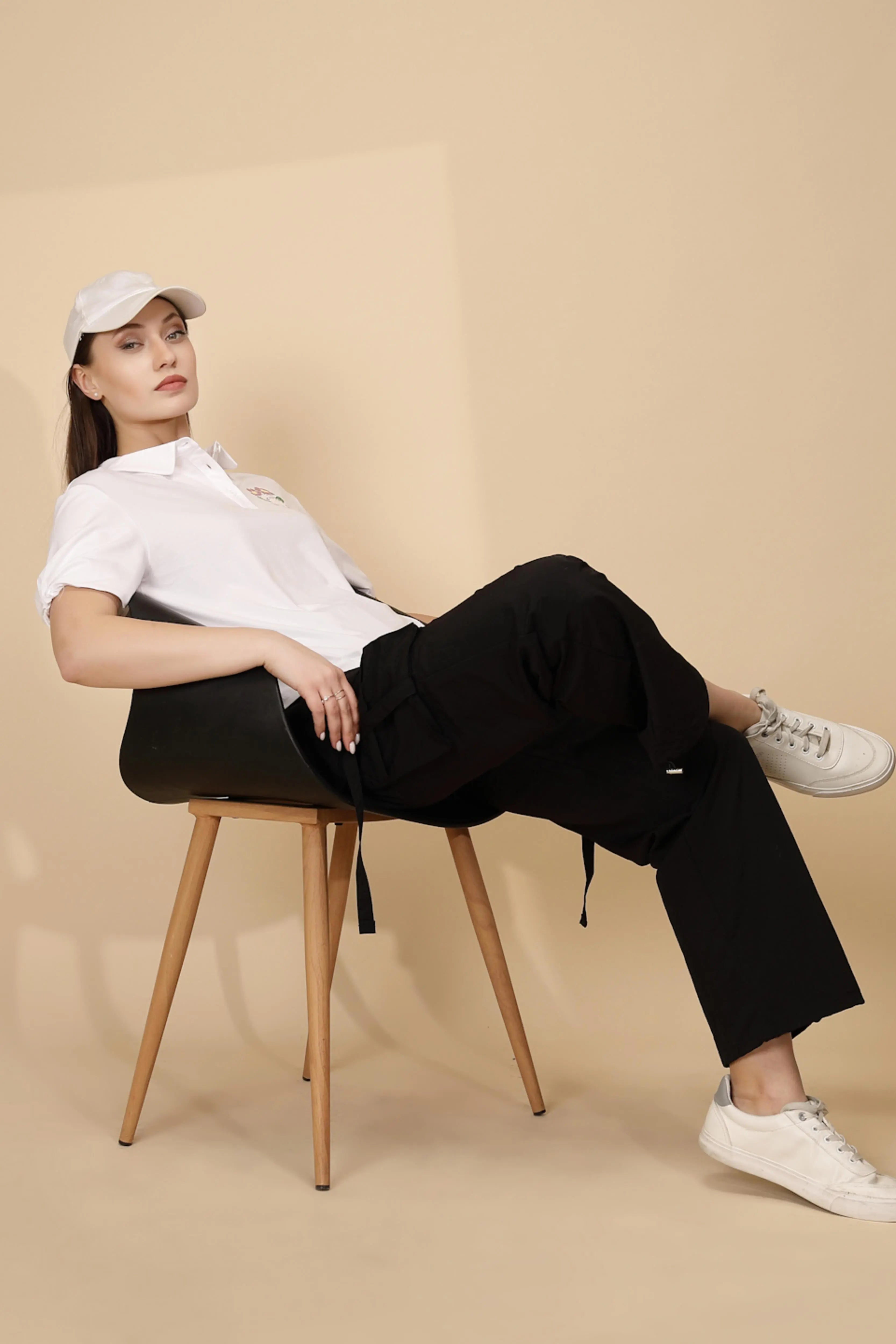 White Regular Fit Cotton Blend Top - Global Republic