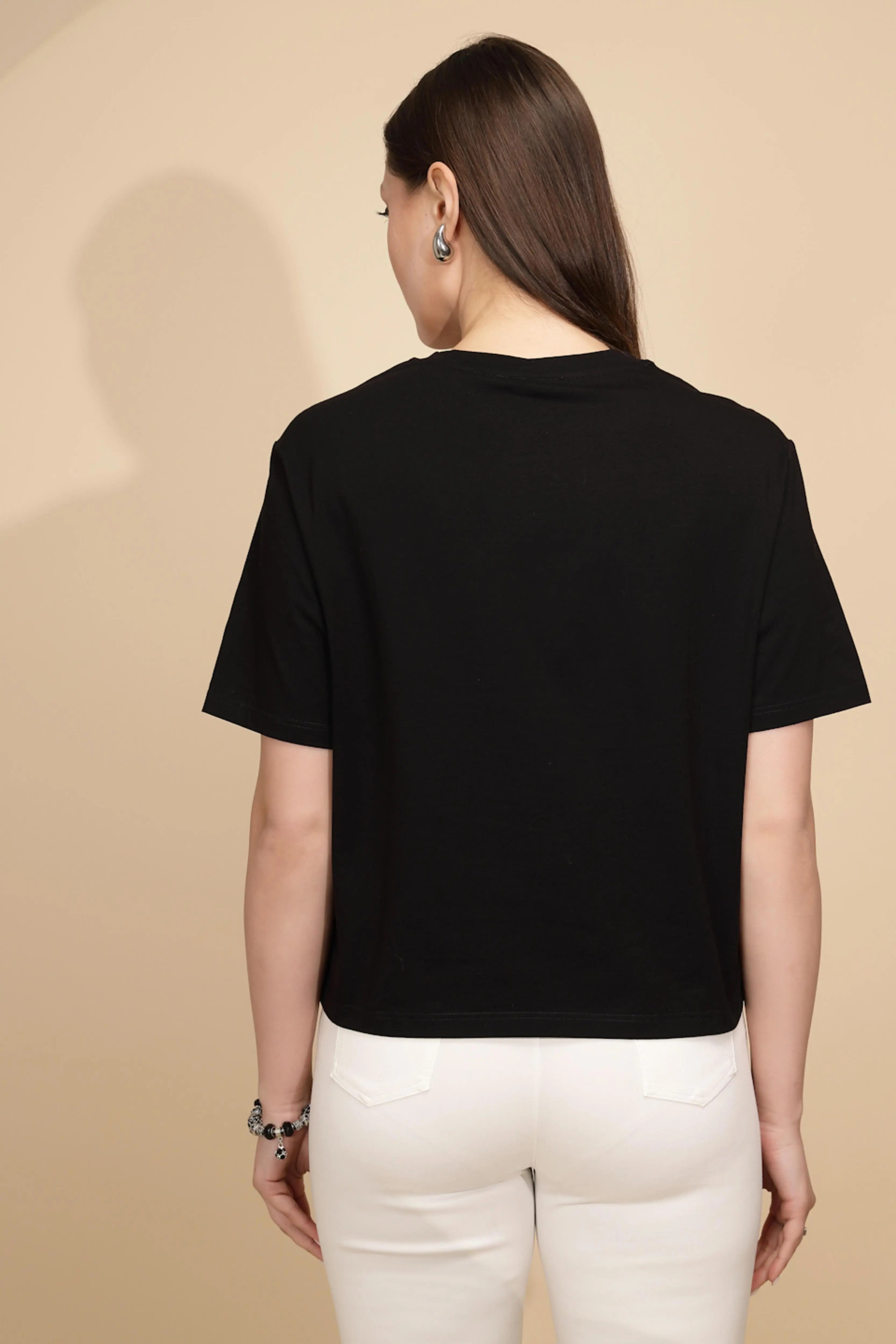Black Regular Fit Cotton Top - Global Republic