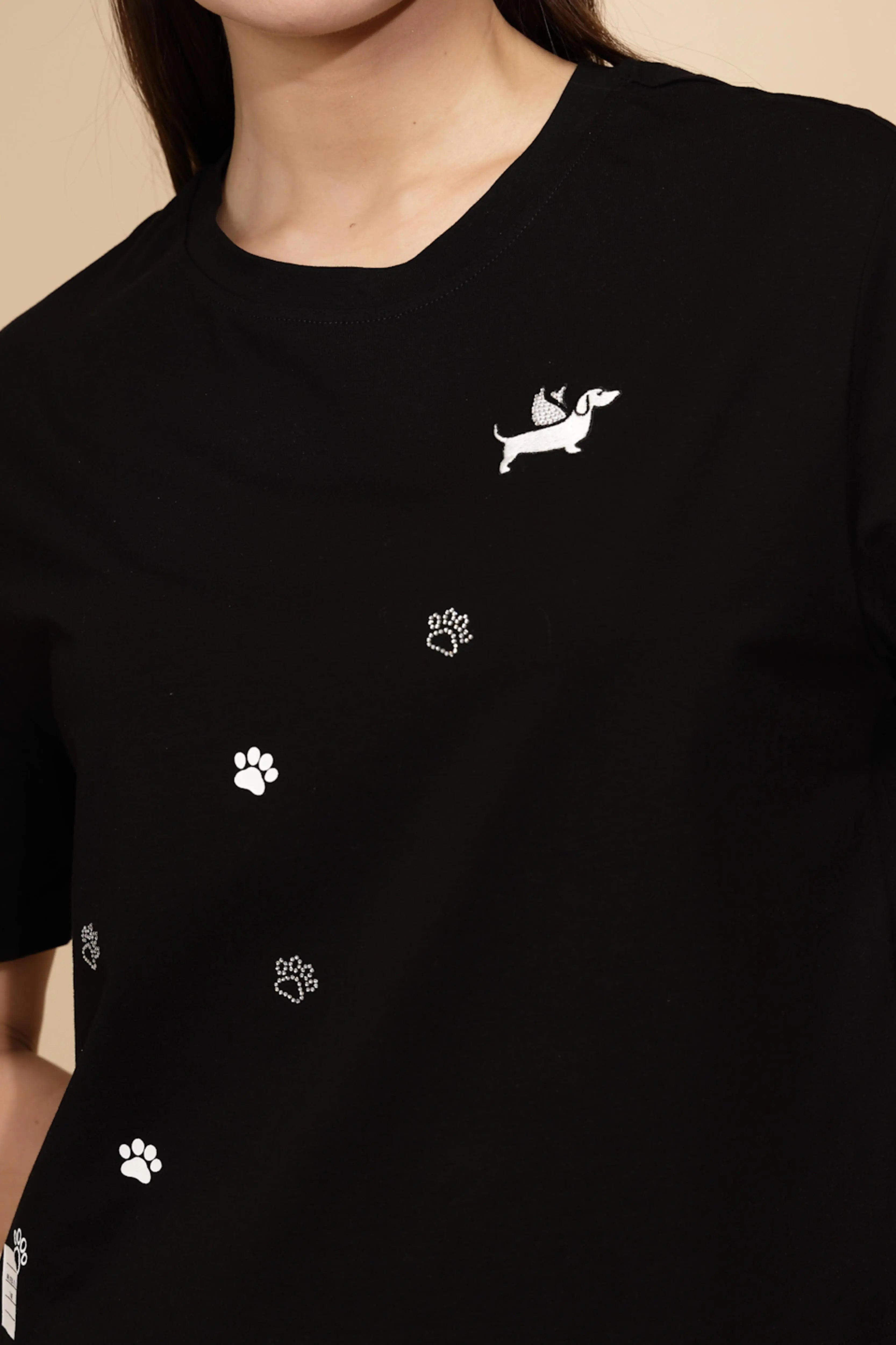Black Regular Fit Cotton Top - Global Republic