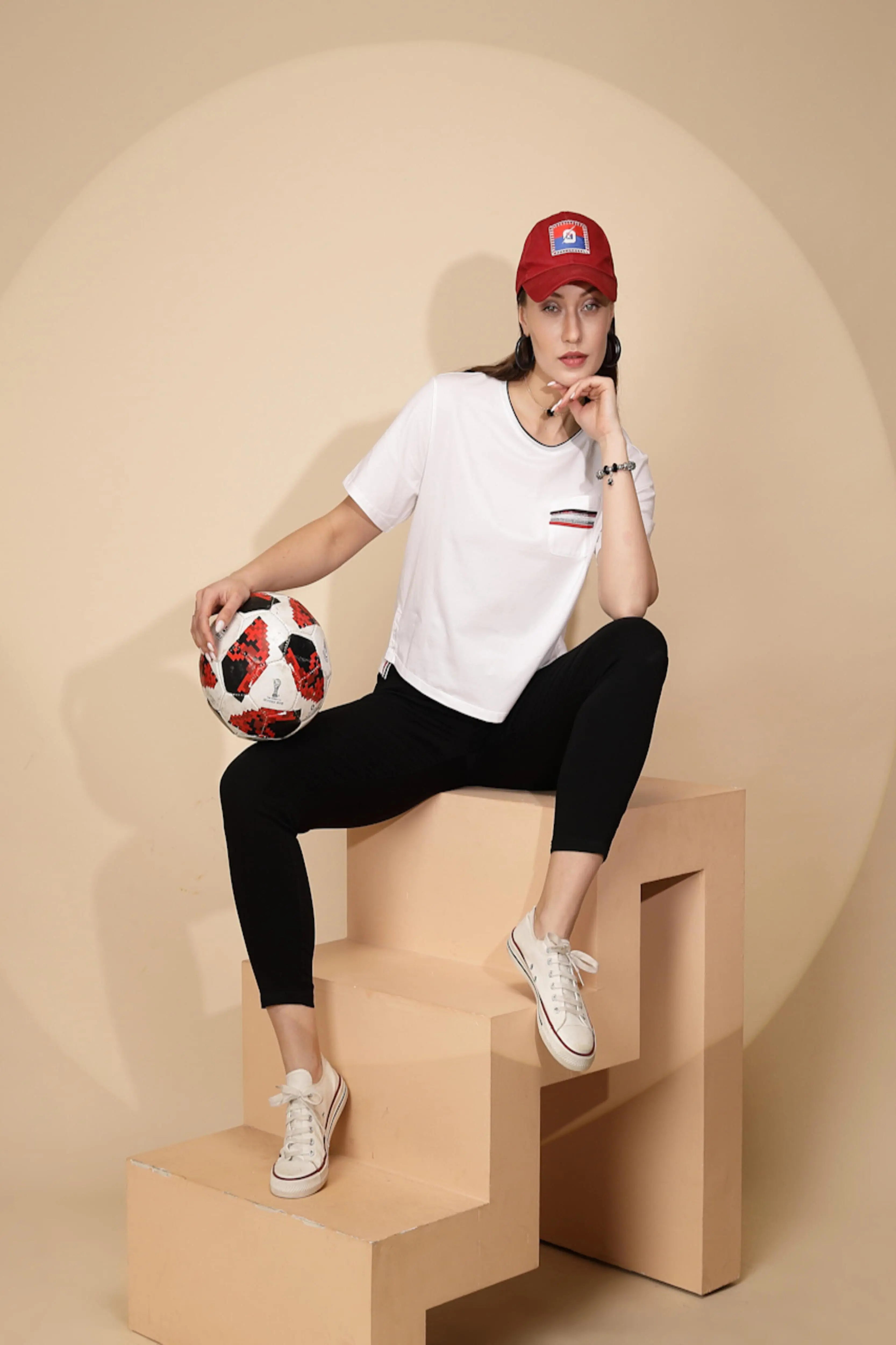 White Cotton Blend Top - Global Republic