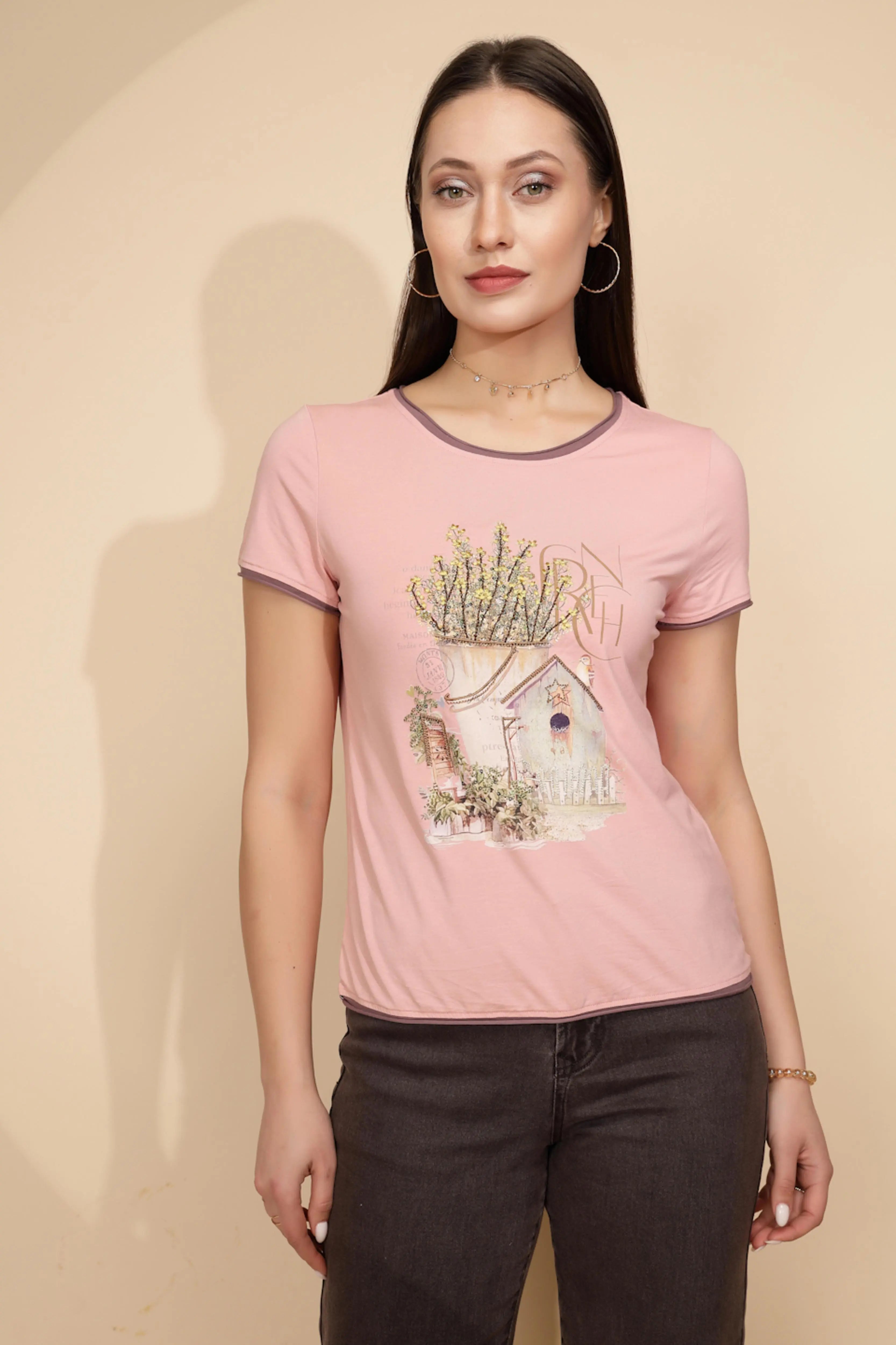 Pink Cotton Regular Fit Top - Global Republic