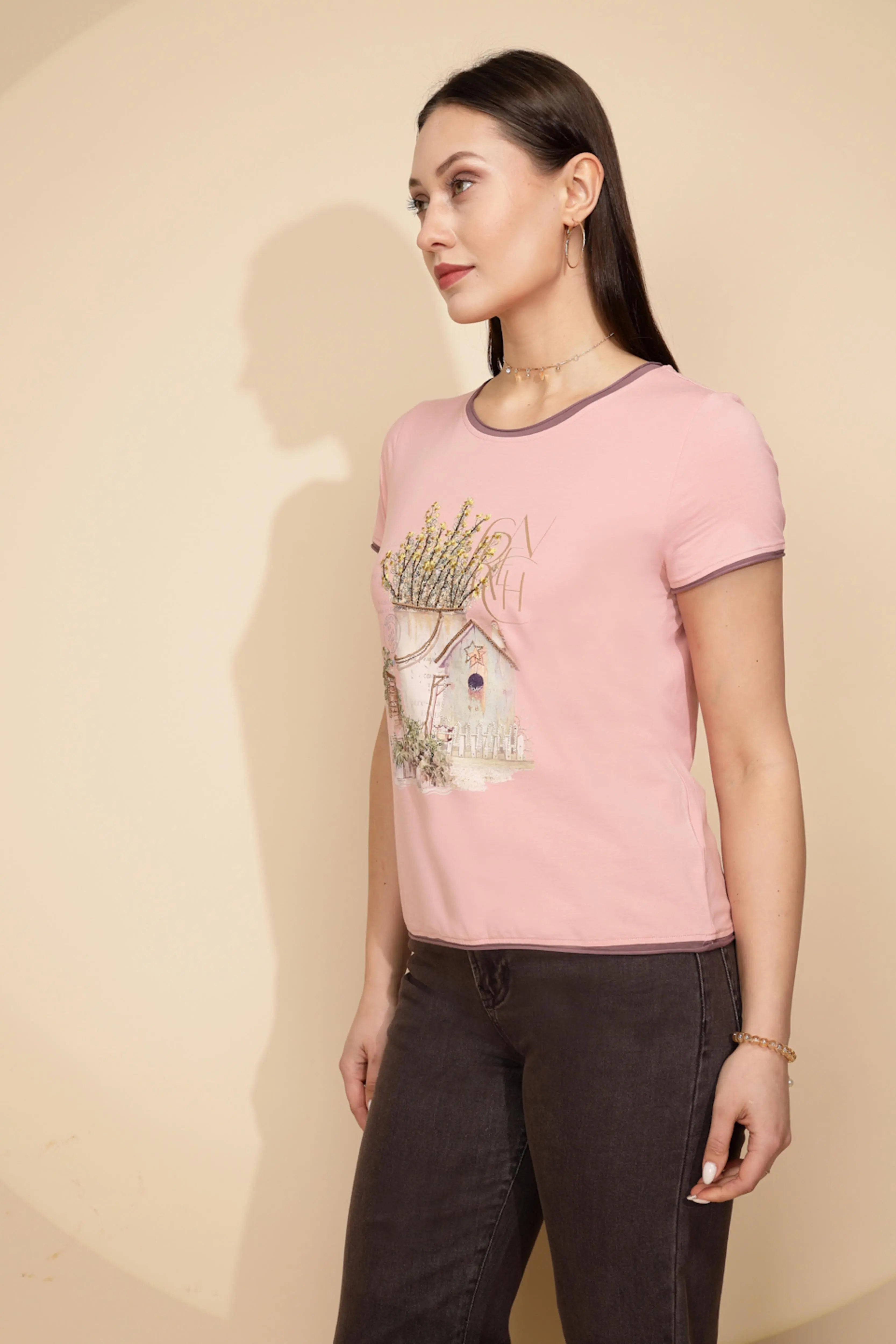 Pink Cotton Regular Fit Top - Global Republic