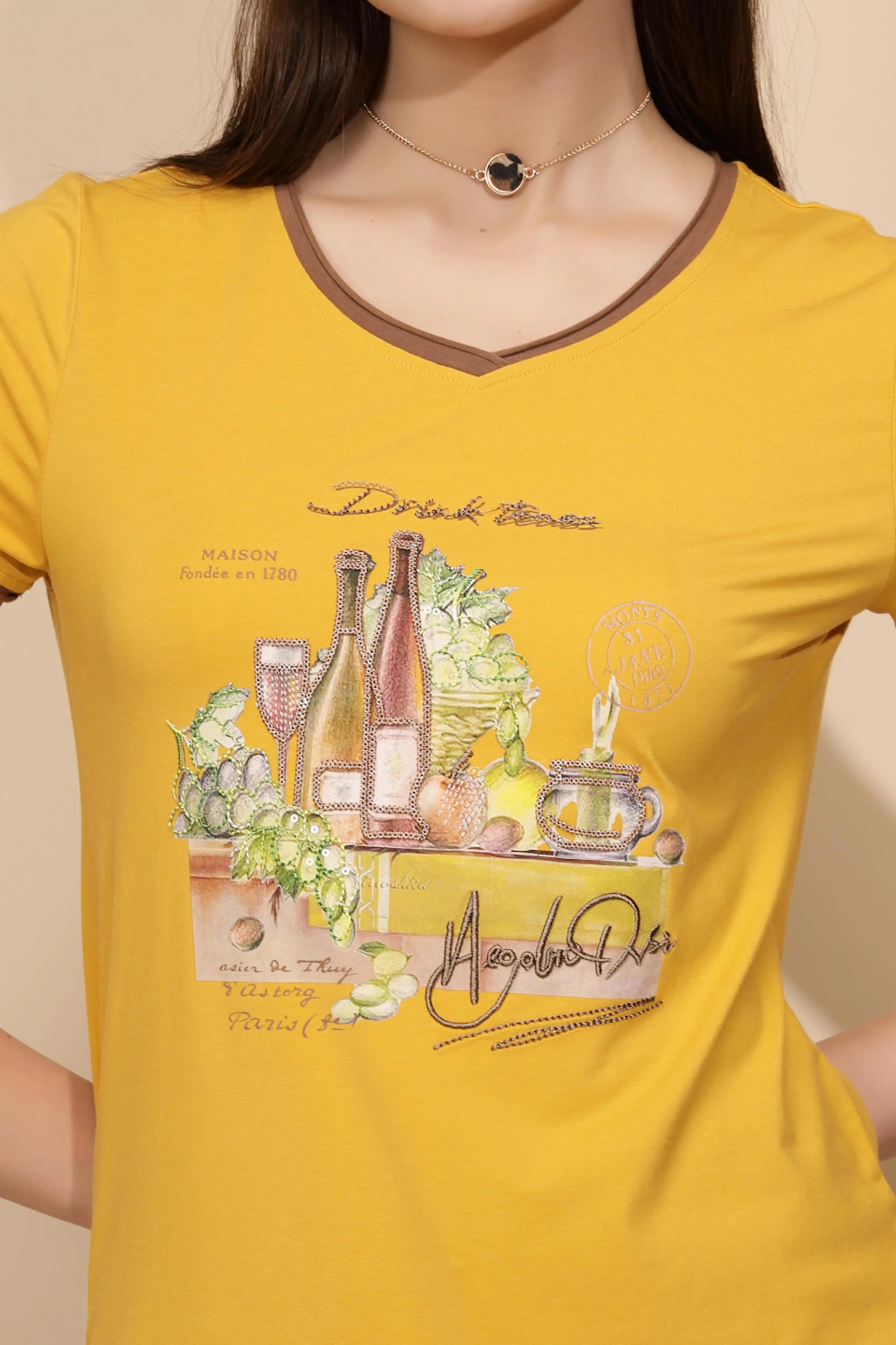 Mustard Cotton Blend Regular Fit Top - Global Republic