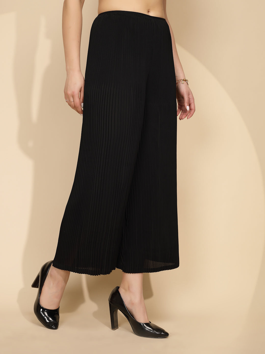 Black Loose Fit Palazzo - Global Republic