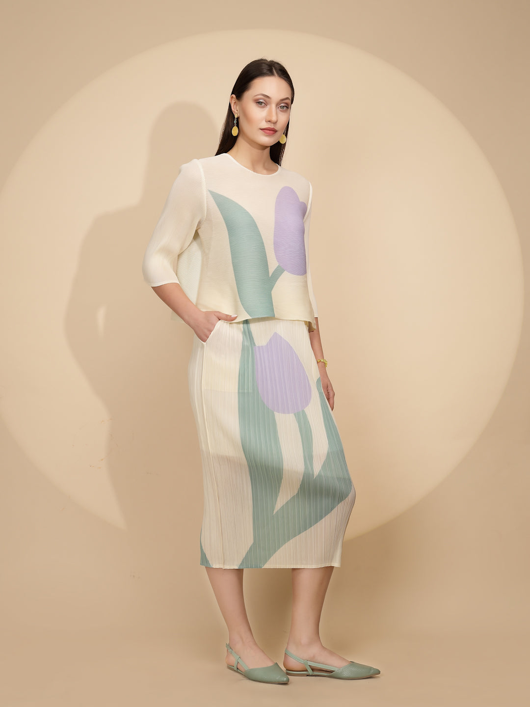 Lemon Regular Fit Co-ord Set For Women - Global Republic