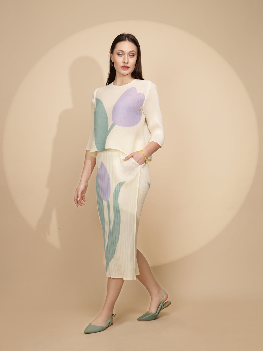 Lemon Regular Fit Co-ord Set For Women - Global Republic
