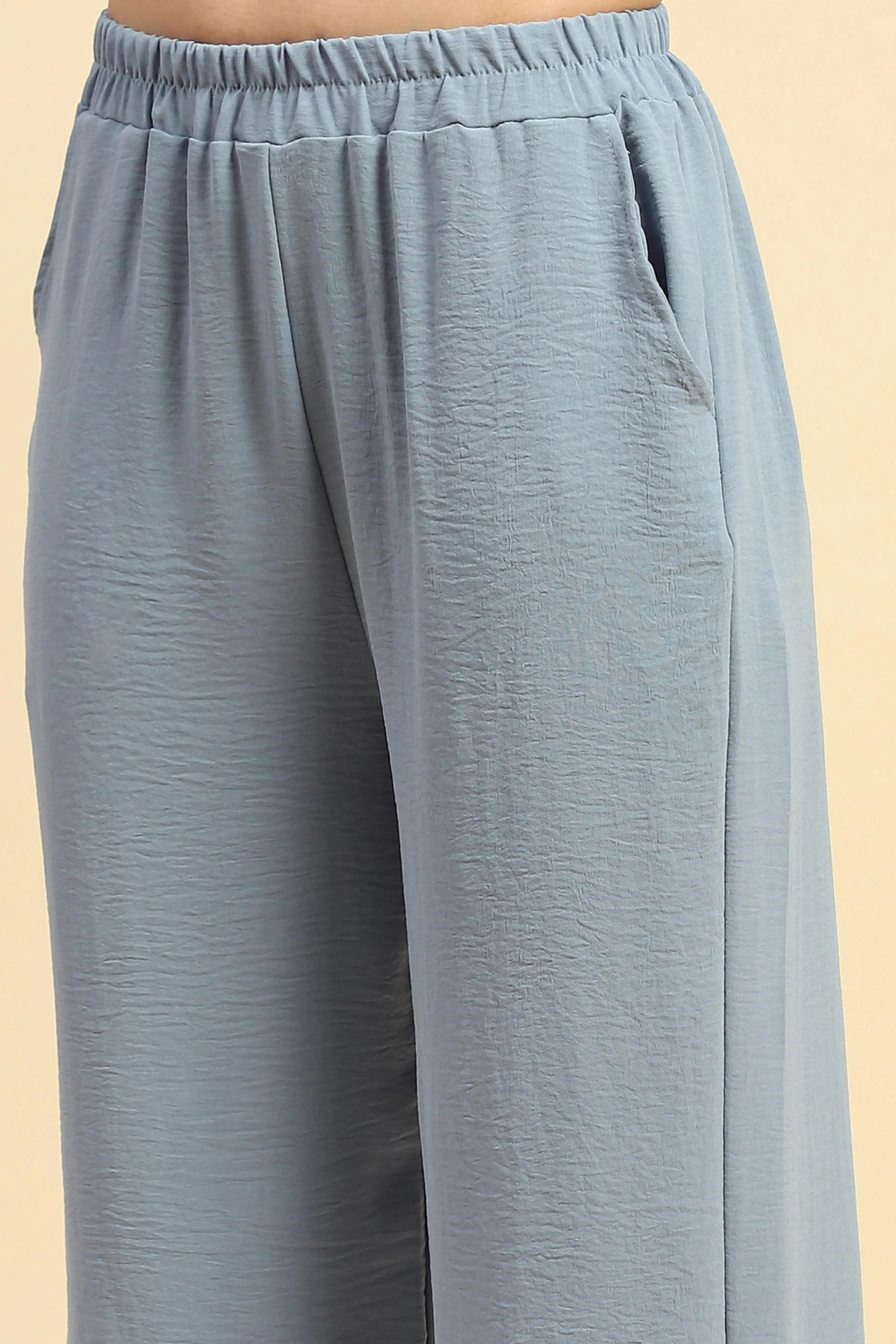 Blue Rayon Relaxed Fit Night Suit For Women - Global Republic