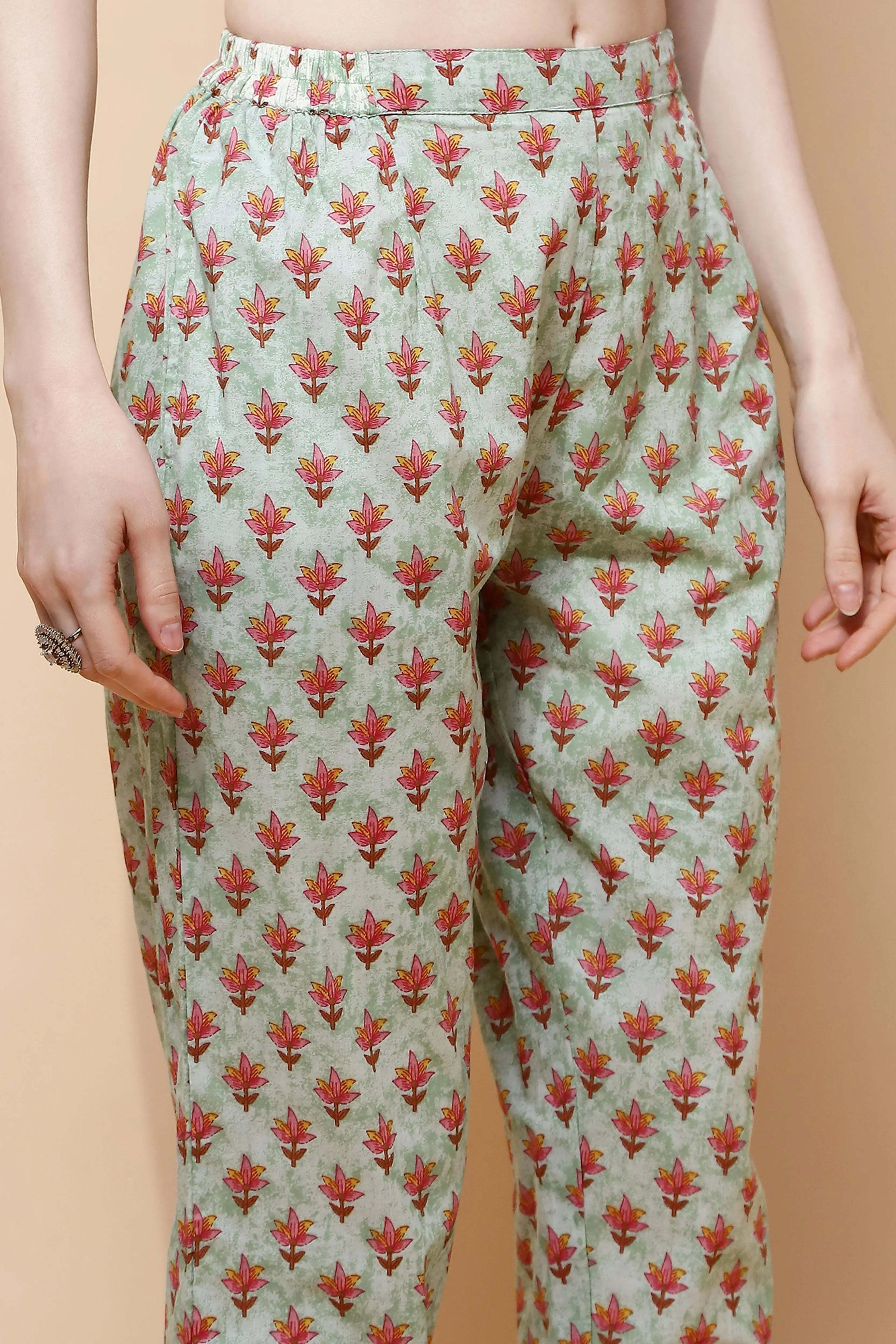 Green Cotton Blend Suit Set - Global Republic