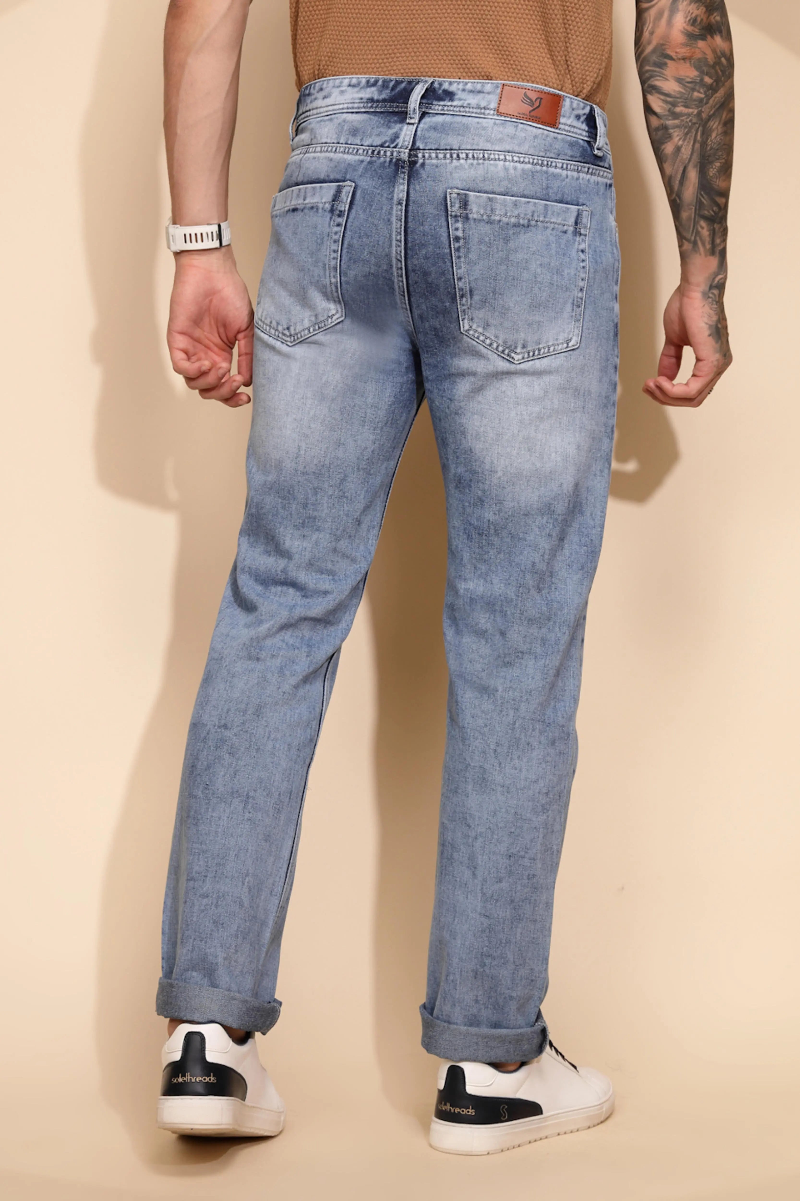 Blue Cotton Blend Jeans - Global Republic