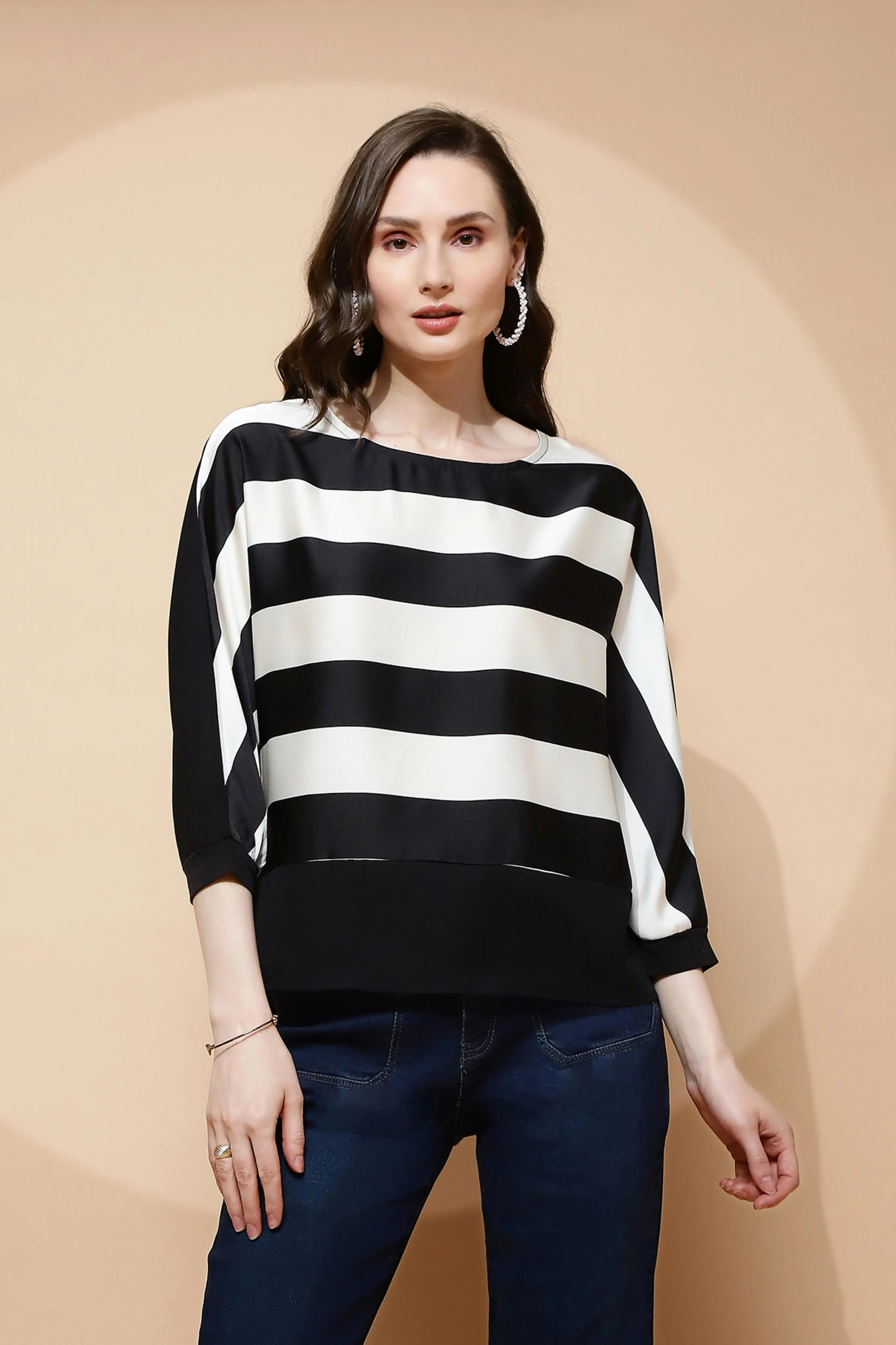 Monochrome Striped Top - Global Republic