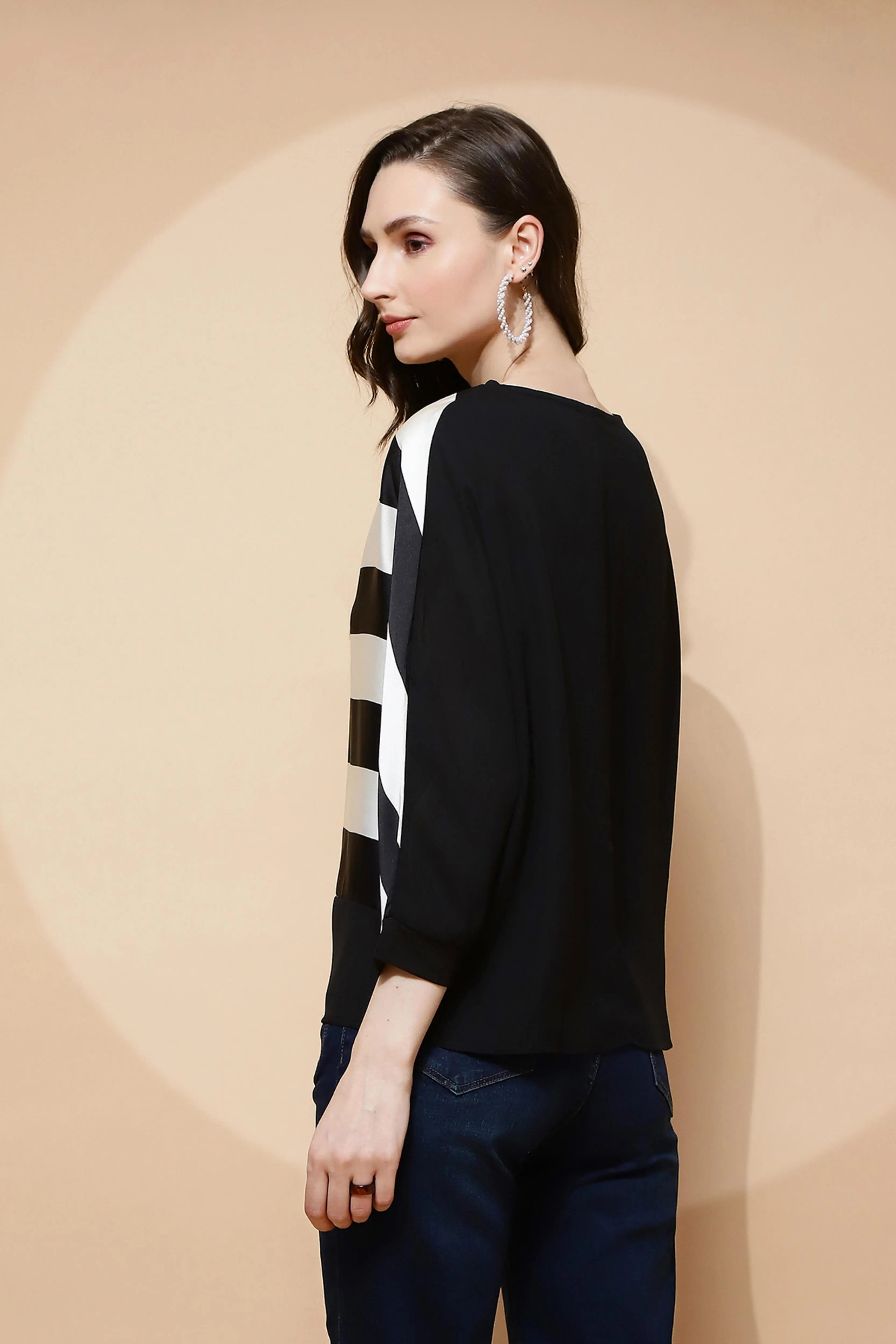 Monochrome Striped Top - Global Republic