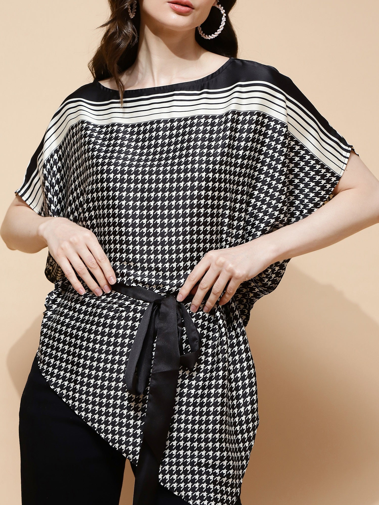 Black Regular Fit Blouse For Women - Global Republic