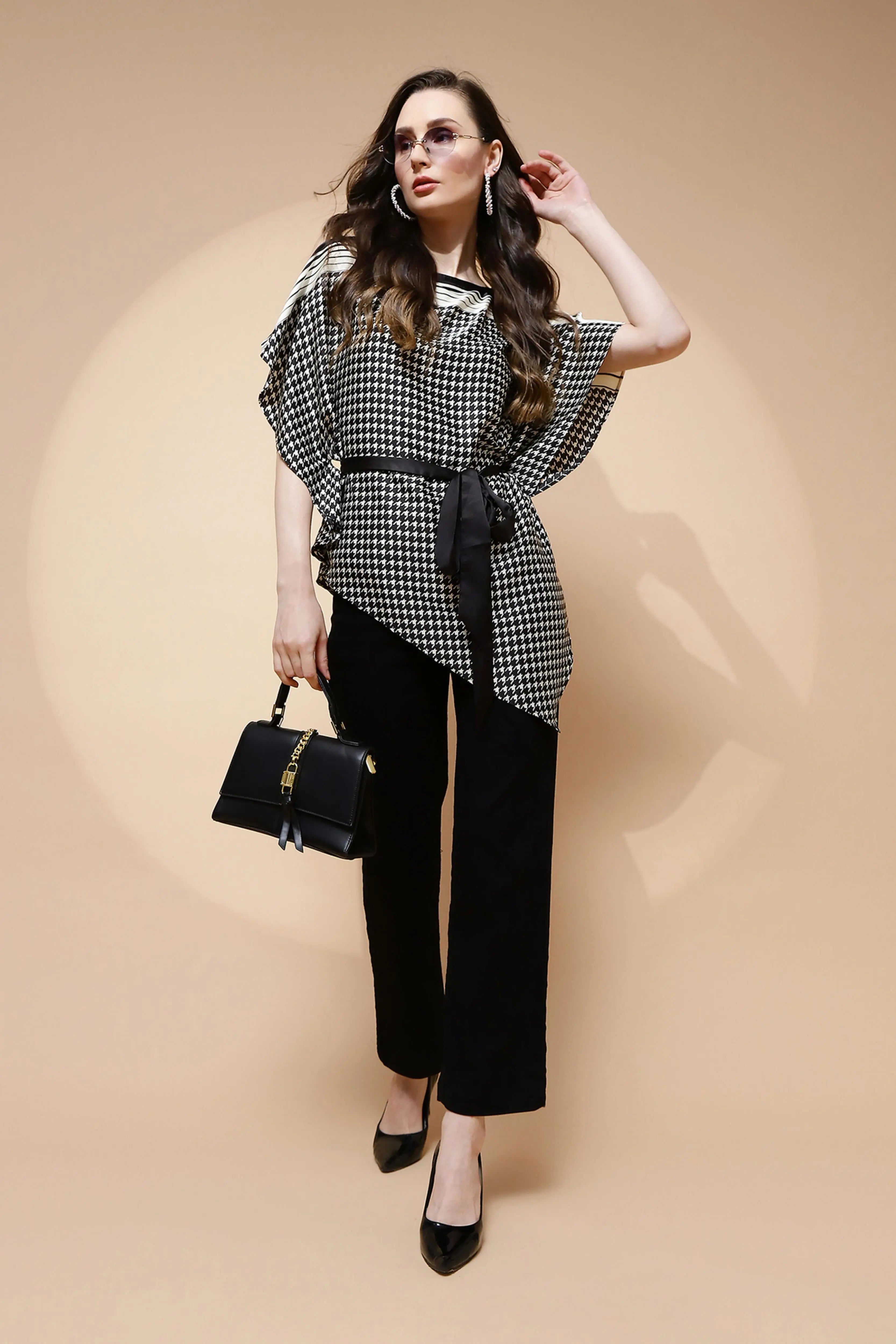 Black Regular Fit Blouse For Women - Global Republic