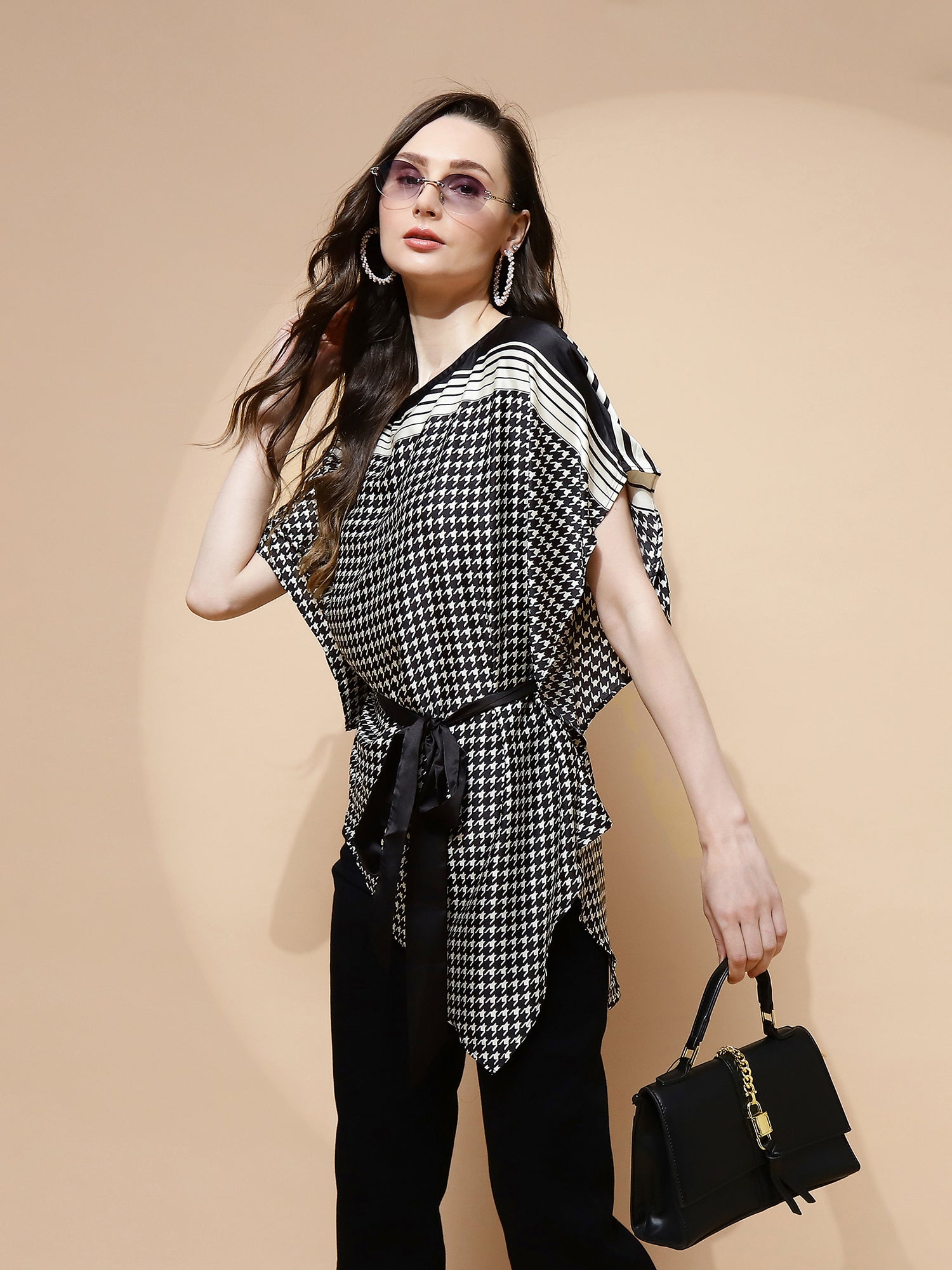 Black Regular Fit Blouse For Women - Global Republic