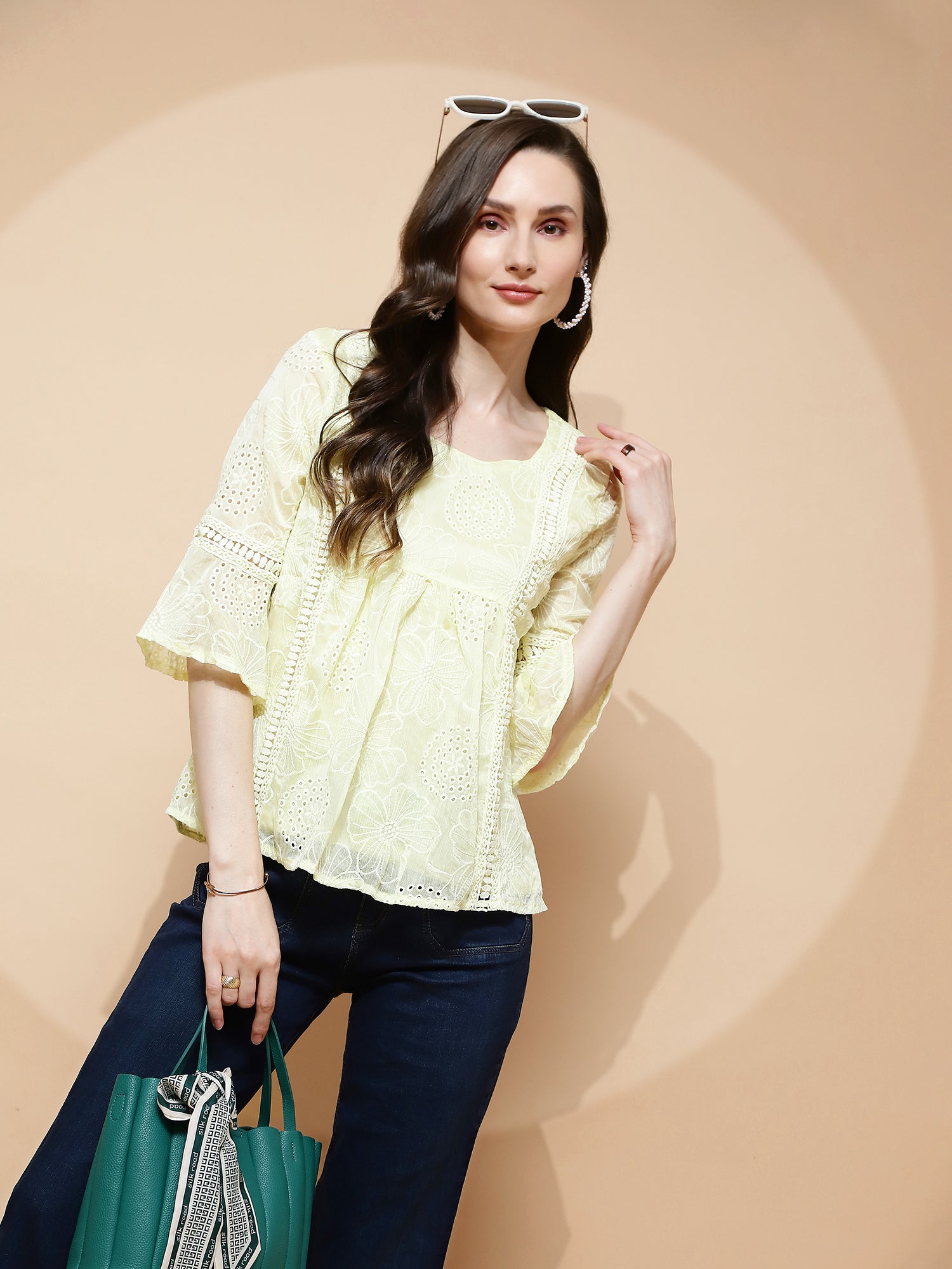 Yellow Regular Fit Blouse For Women - Global Republic