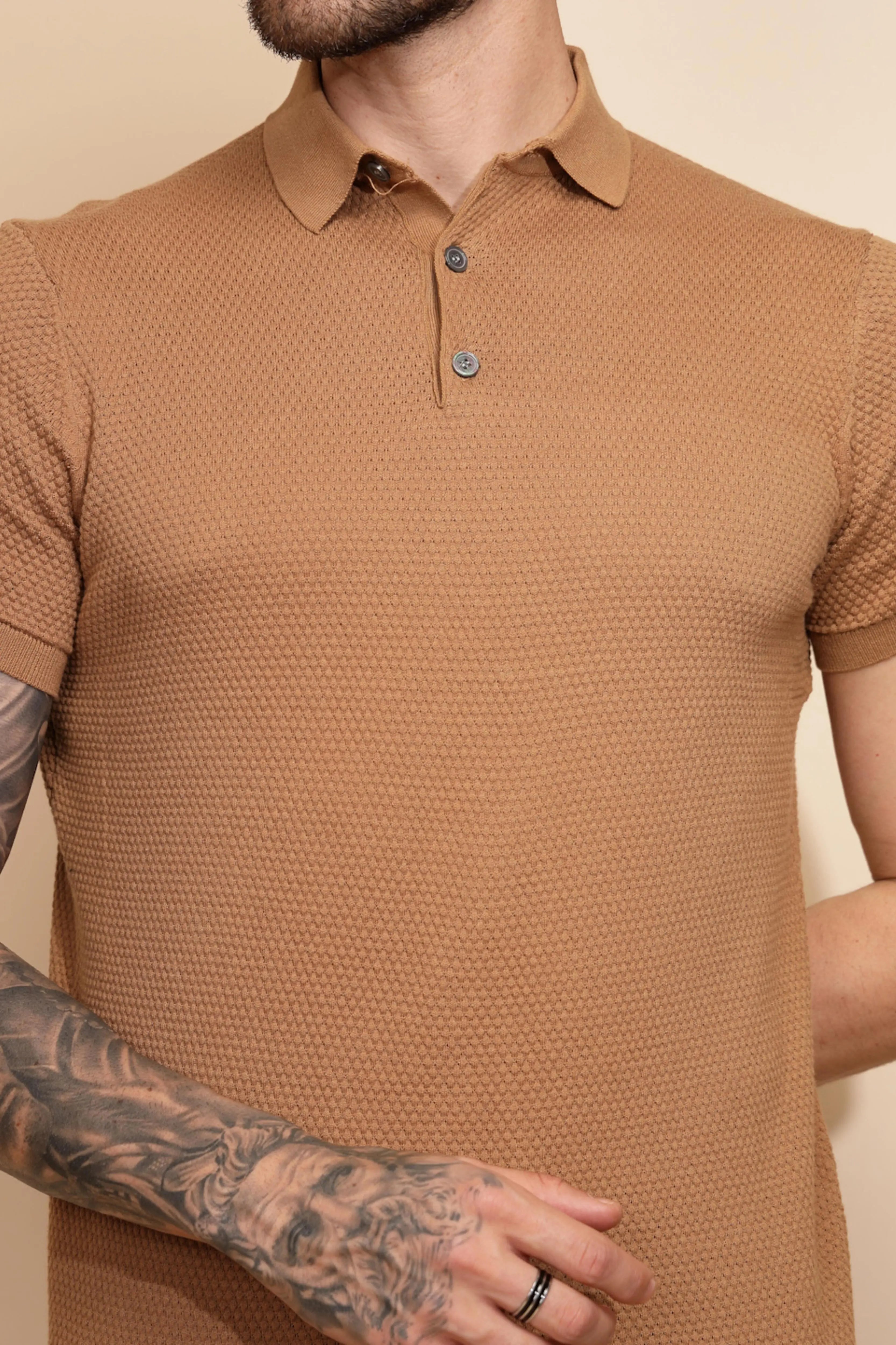 Brown Cotton Regular Fit T-Shirt For Men - Global Republic