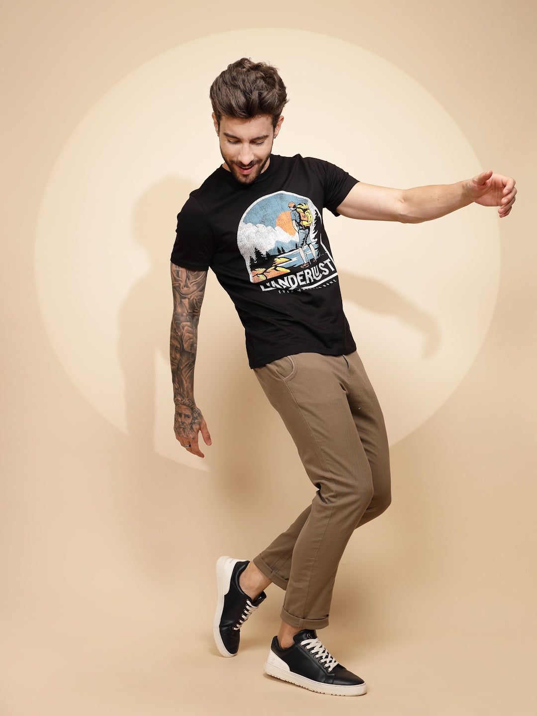 Brown Cotton Linen Relaxed Fit Lower - Global Republic