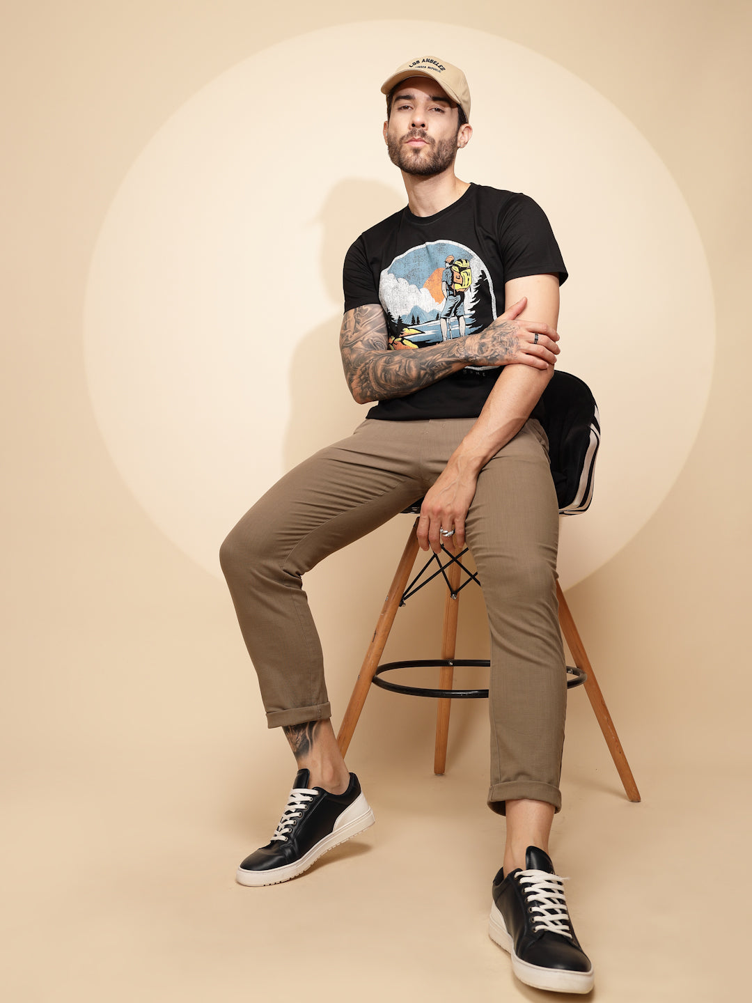 Brown Cotton Linen Relaxed Fit Lower - Global Republic