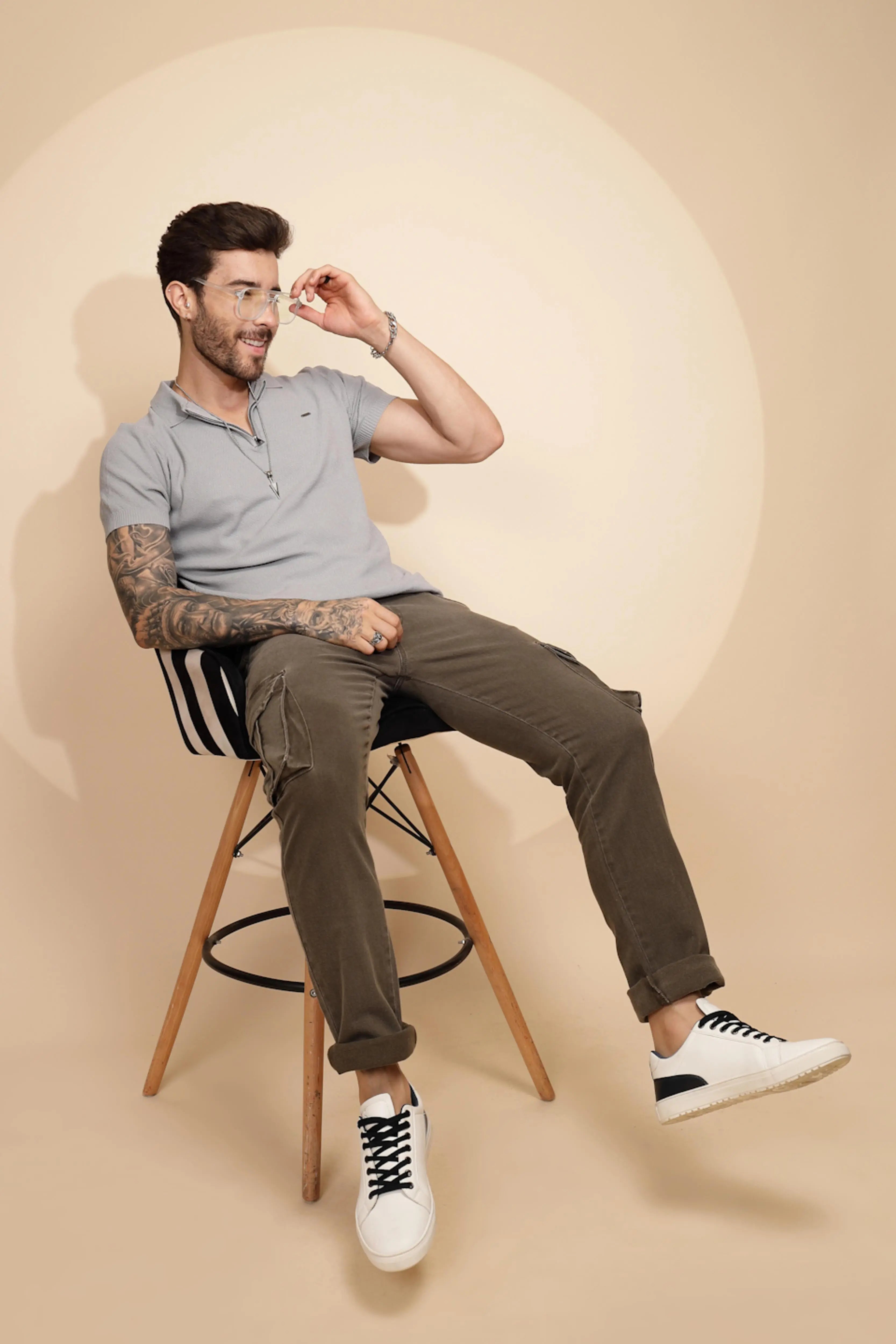 Grey Viscose Blend T-Shirt - Global Republic
