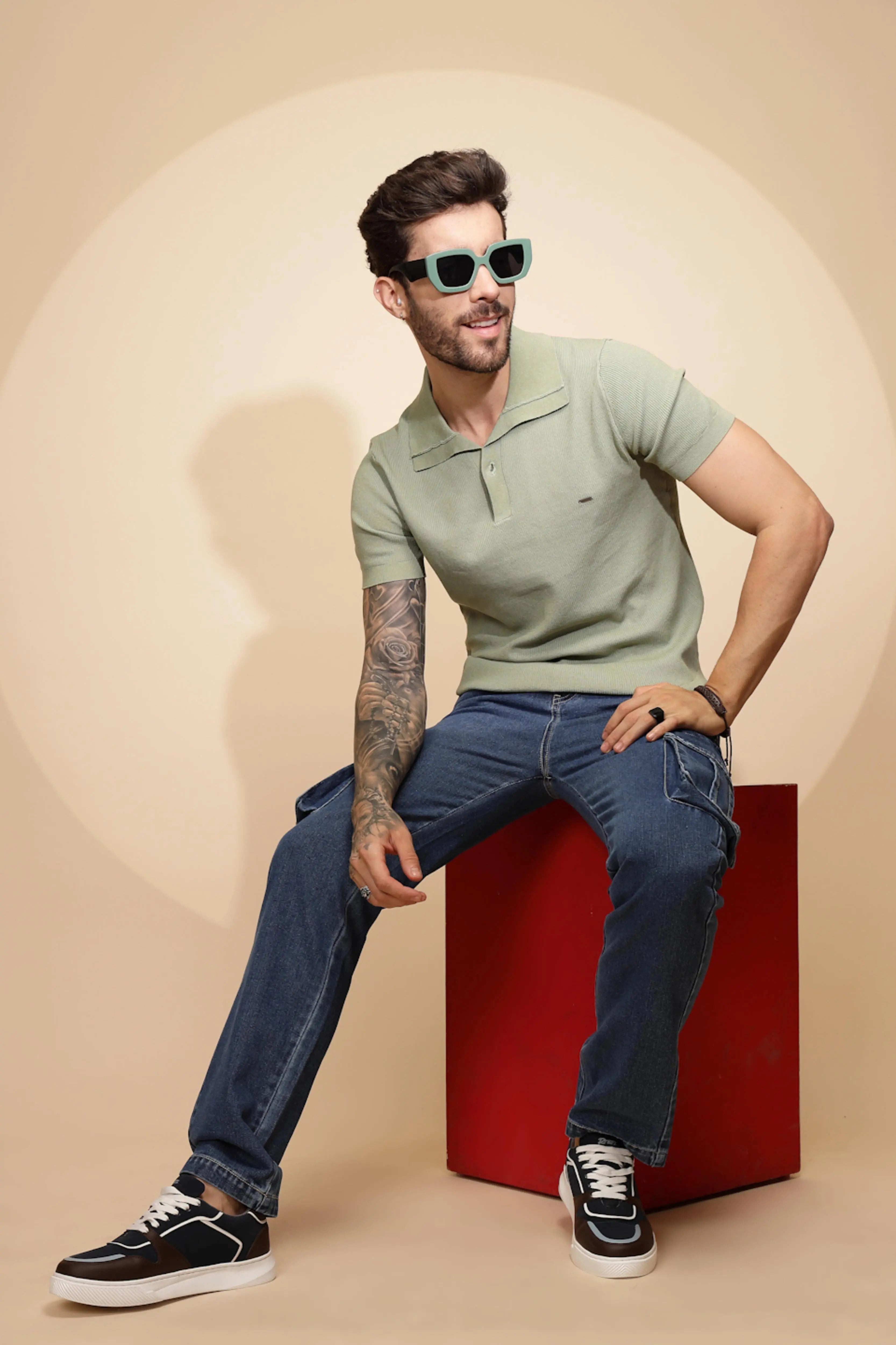 Green Viscose Blend T-Shirt - Global Republic