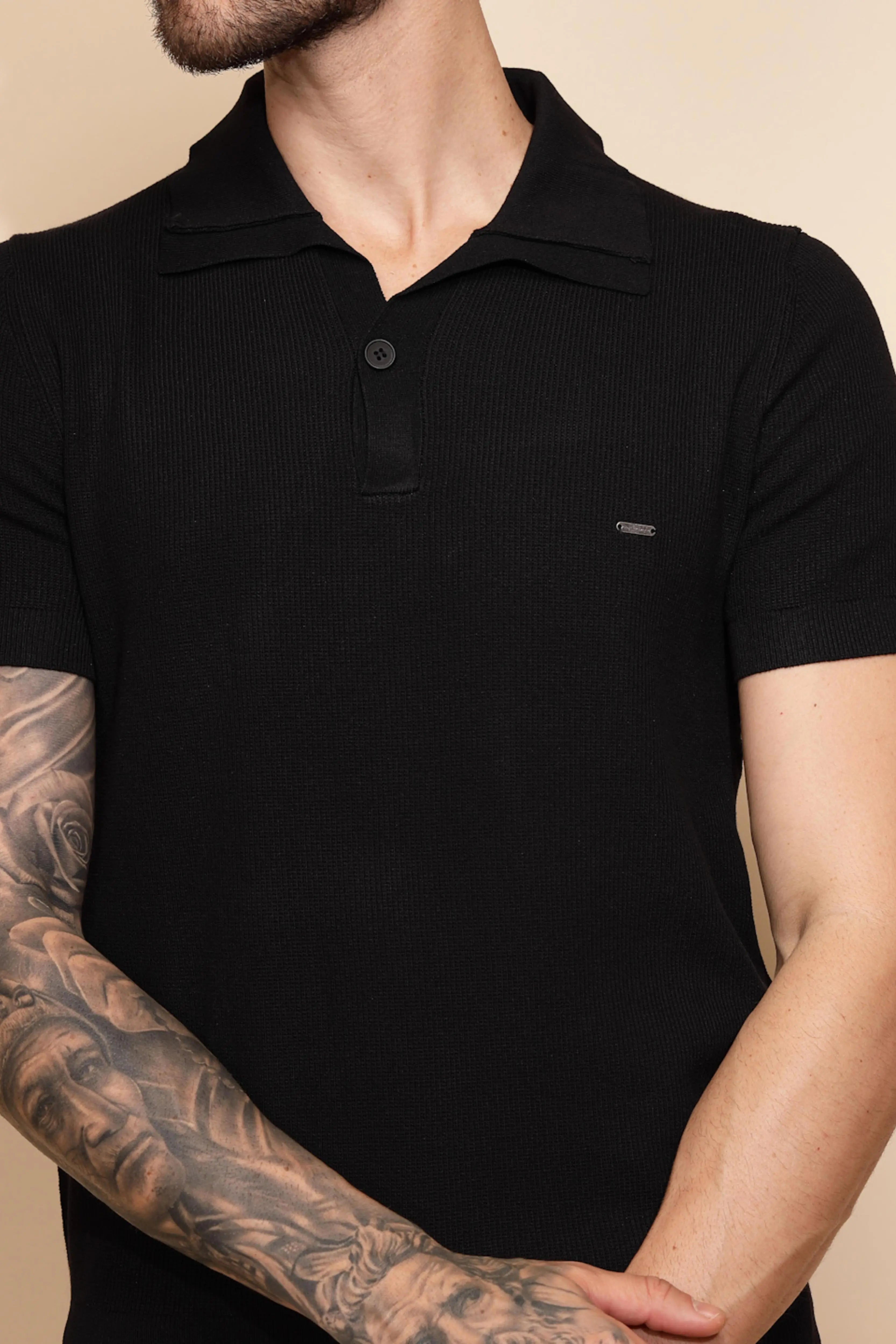 Black Viscose Blend T-Shirt - Global Republic